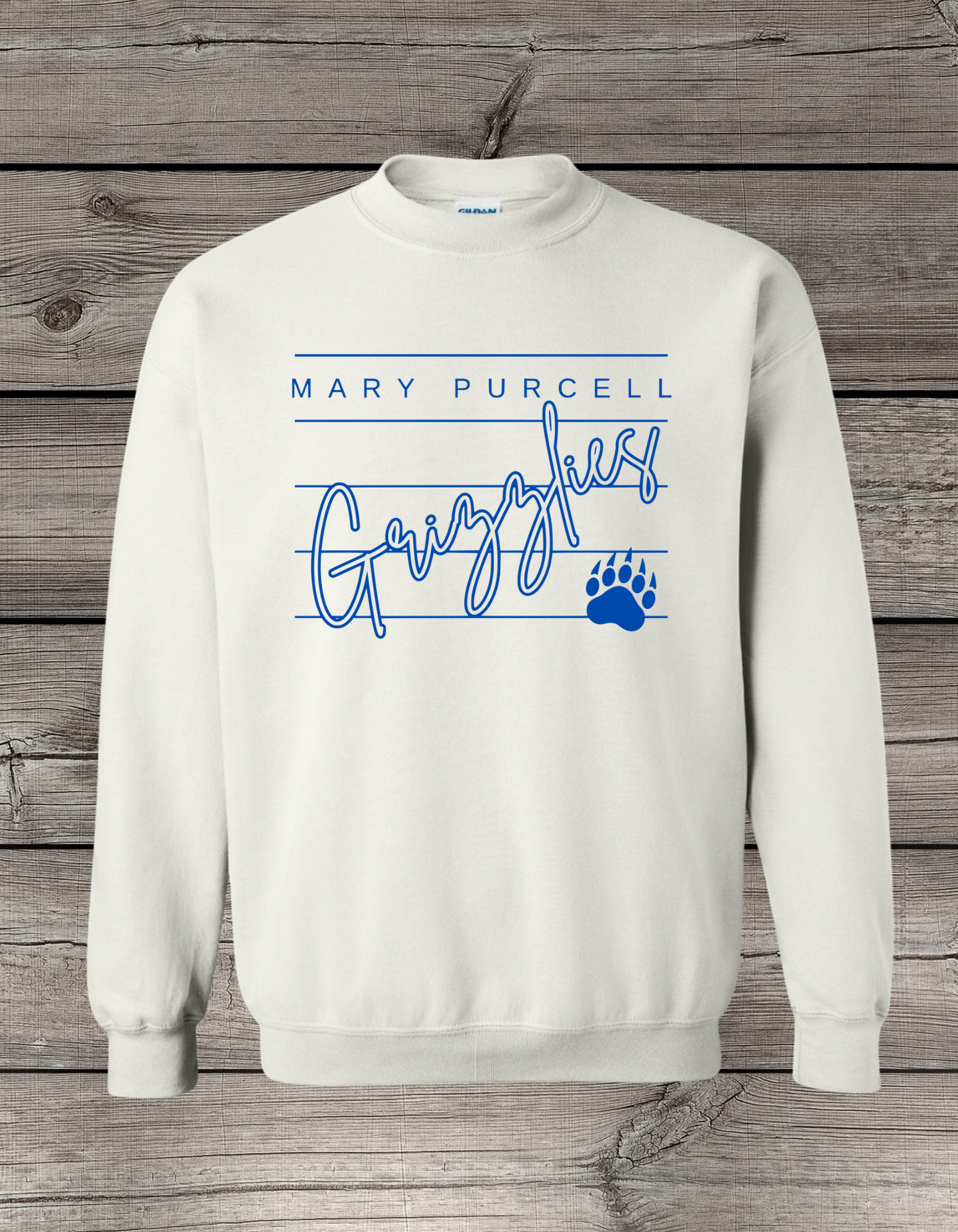 Mary Purcell Grizzlies Crewneck Sweatshirt | School Spirit Wear | Youth & Adult Sizes | Lined