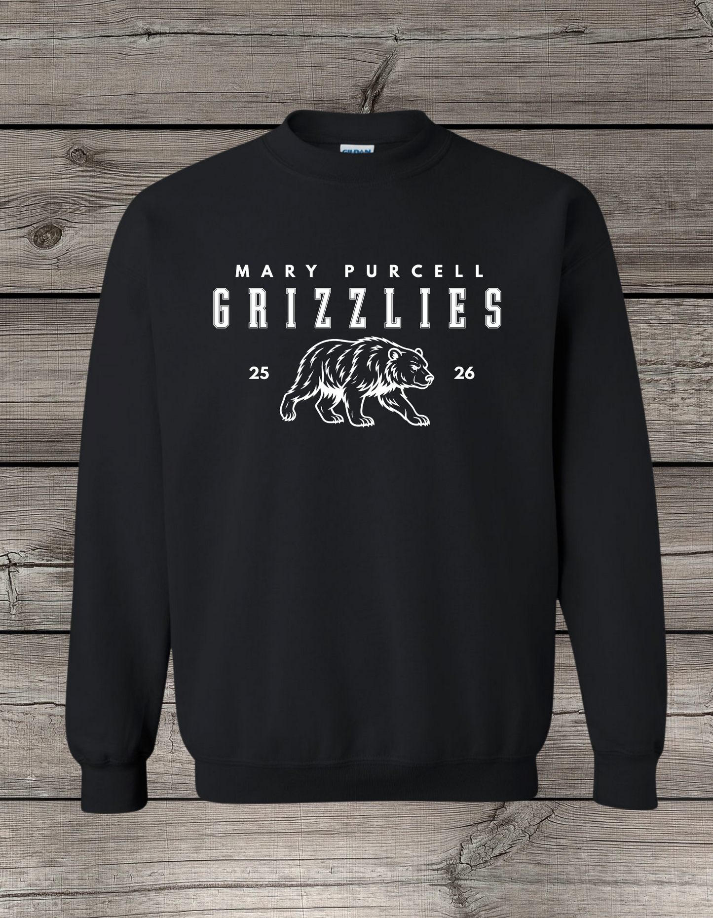 Mary Purcell Grizzlies Crewneck Sweatshirt | School Spirit Wear | Youth & Adult Sizes | 25/26