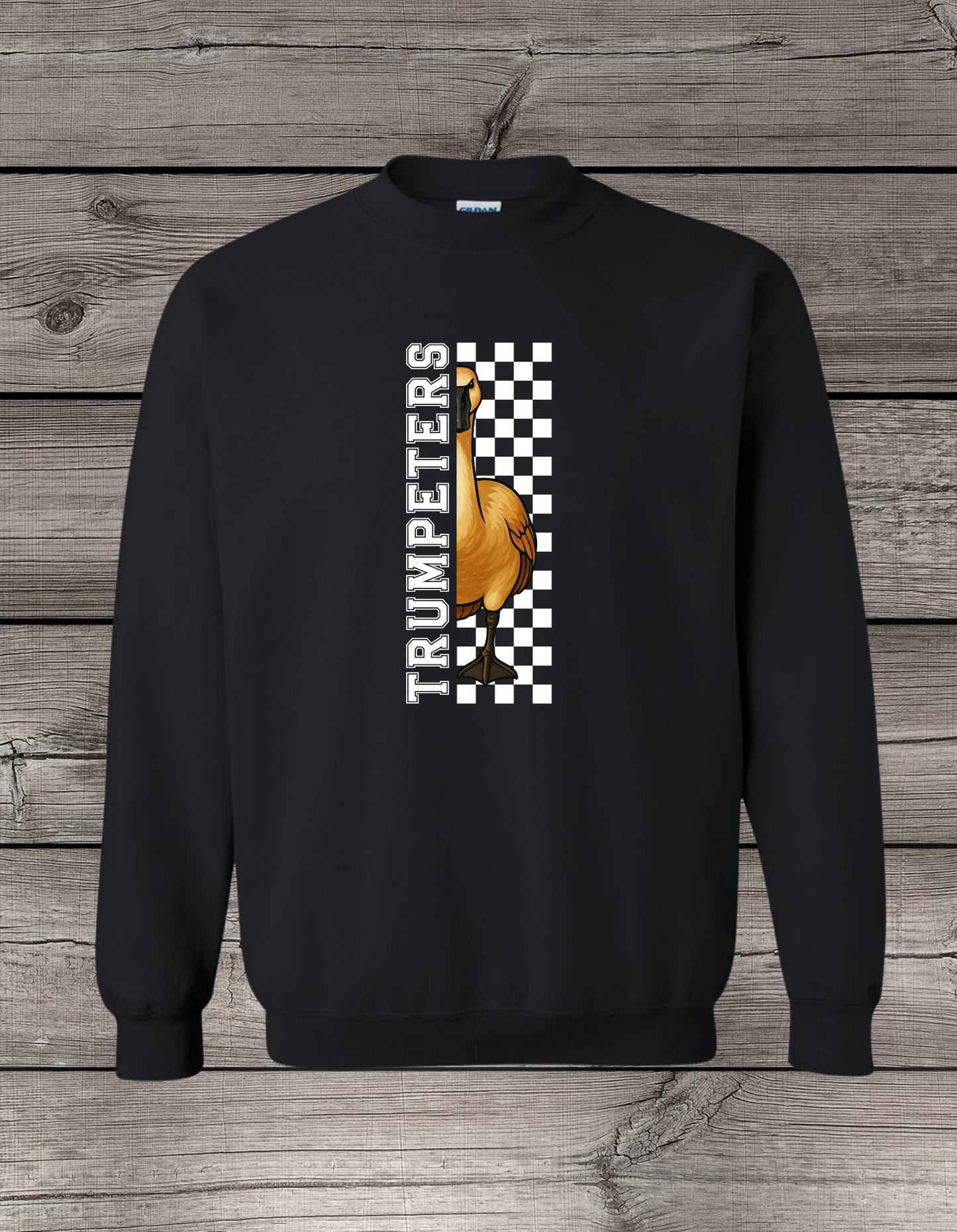 Clearlake Trumpeters Crewneck Sweatshirt | School Spirit Wear | Youth & Adult Sizes | Checkered