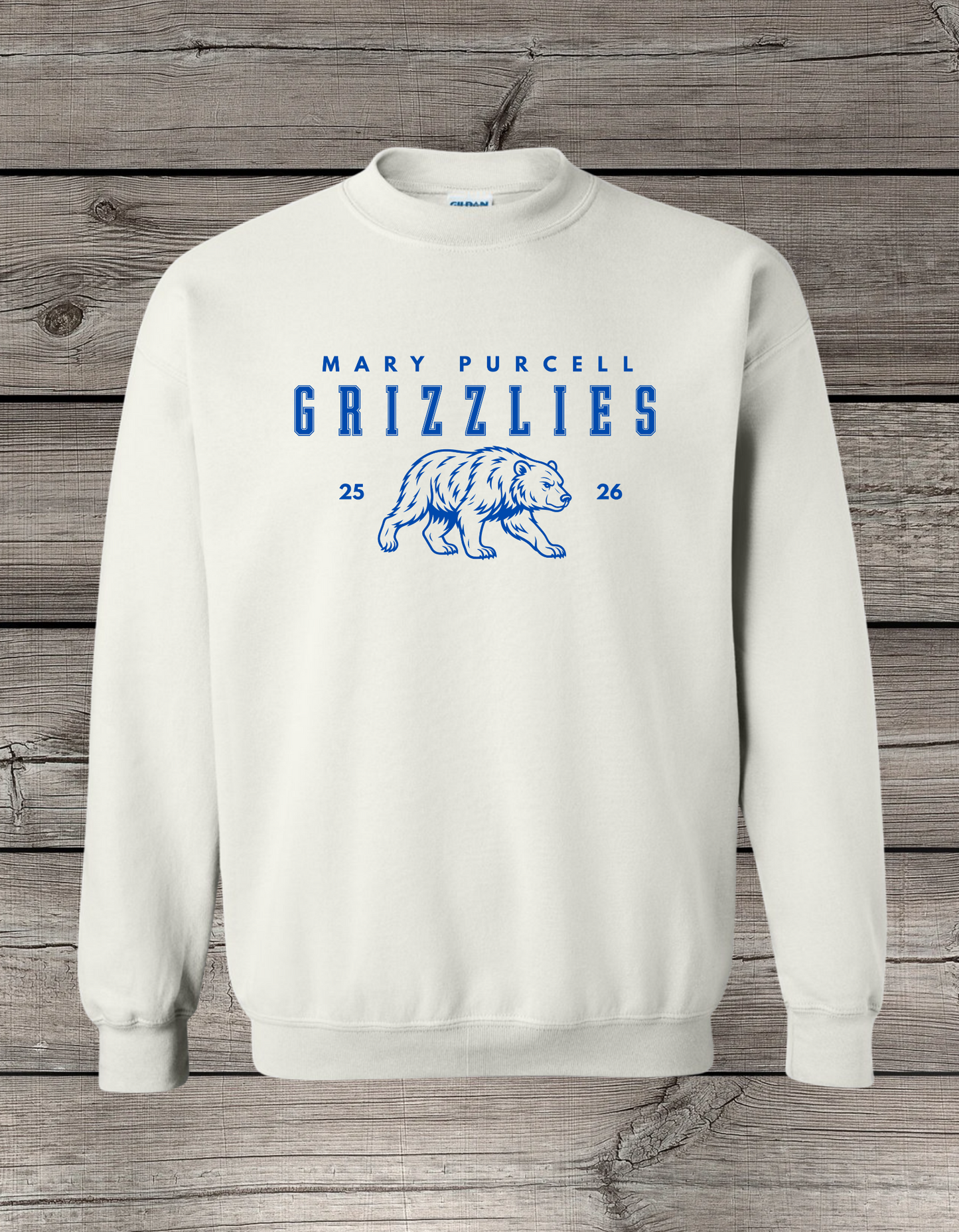 Mary Purcell Grizzlies Crewneck Sweatshirt | School Spirit Wear | Youth & Adult Sizes | 25/26