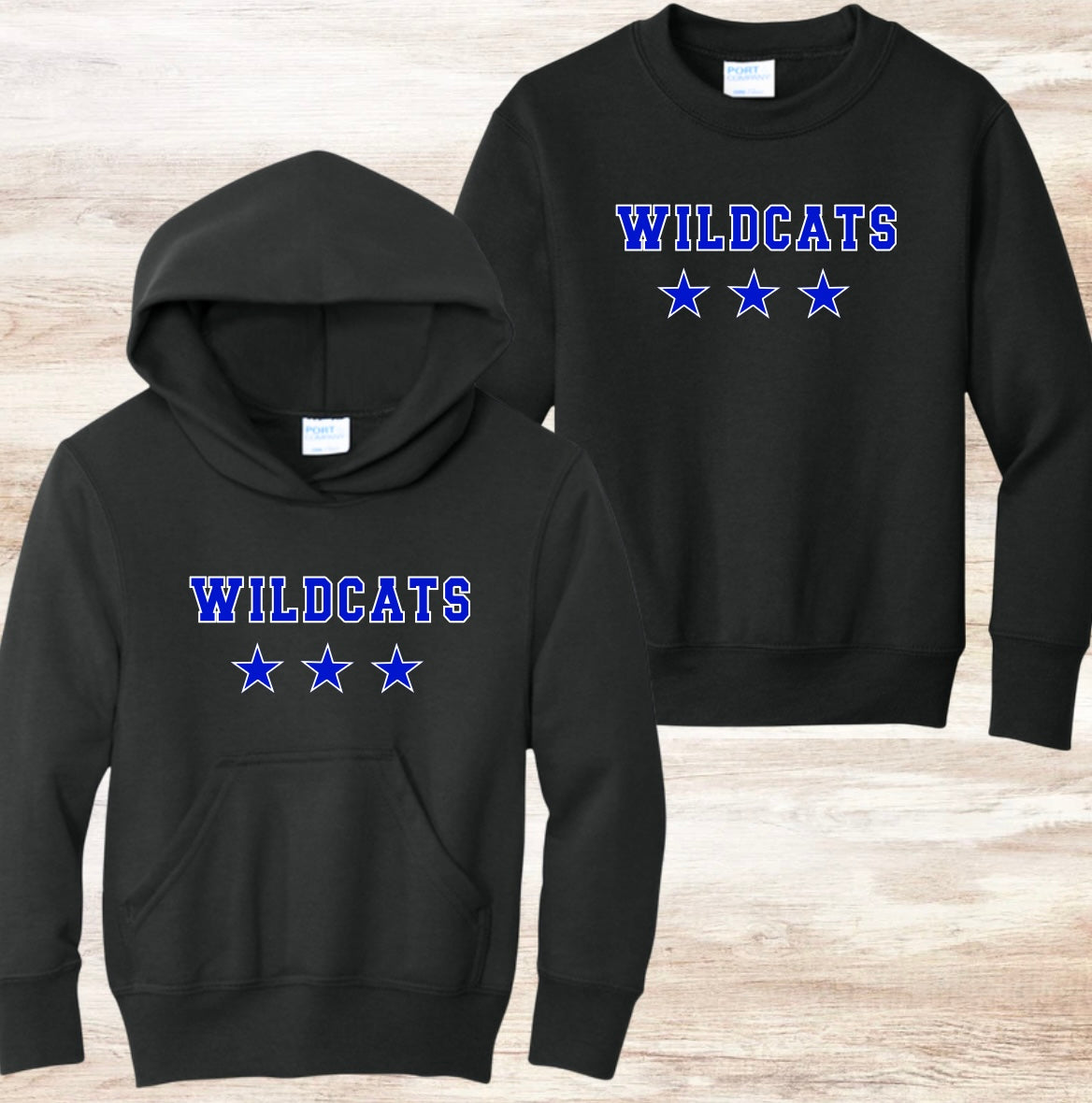 School Spirit Black Crewneck + Hoodie | Youth + Adult