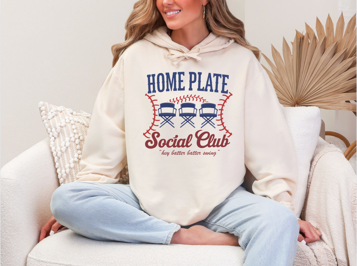 Home Plate Social Club – Comfort Colors Tee, Crewneck, or Hoodie (Ivory)