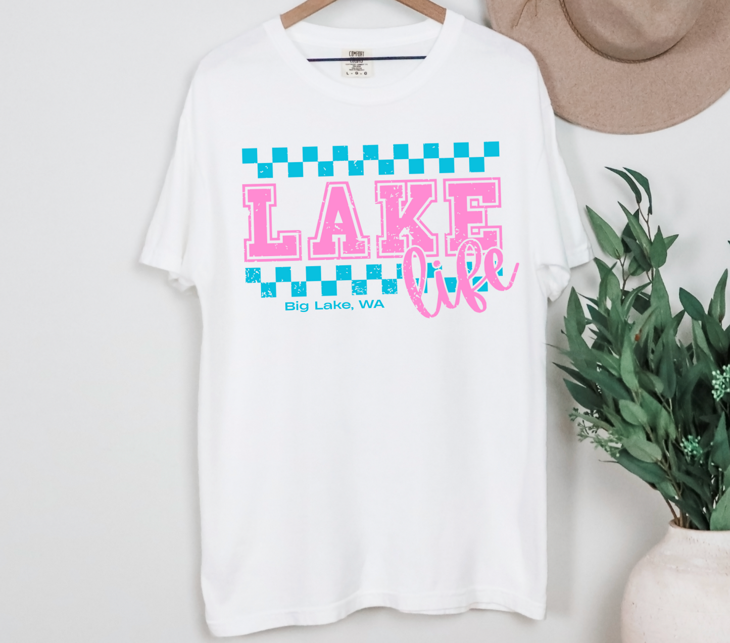 Lake Life Retro Tee – Comfort Colors – Big Lake, Lake Cavanaugh, or Lake McMurray