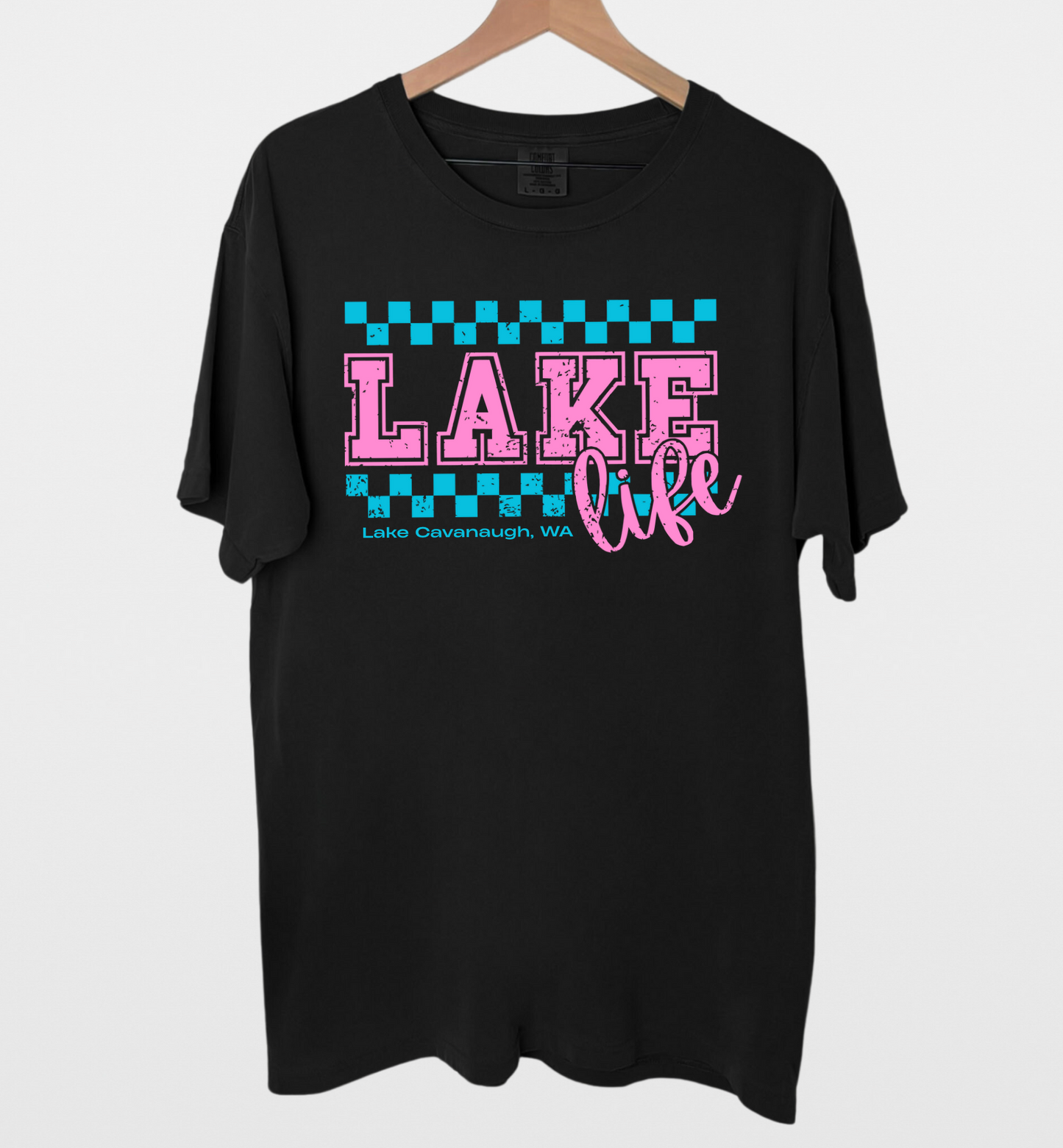 Lake Life Retro Tee – Comfort Colors – Big Lake, Lake Cavanaugh, or Lake McMurray