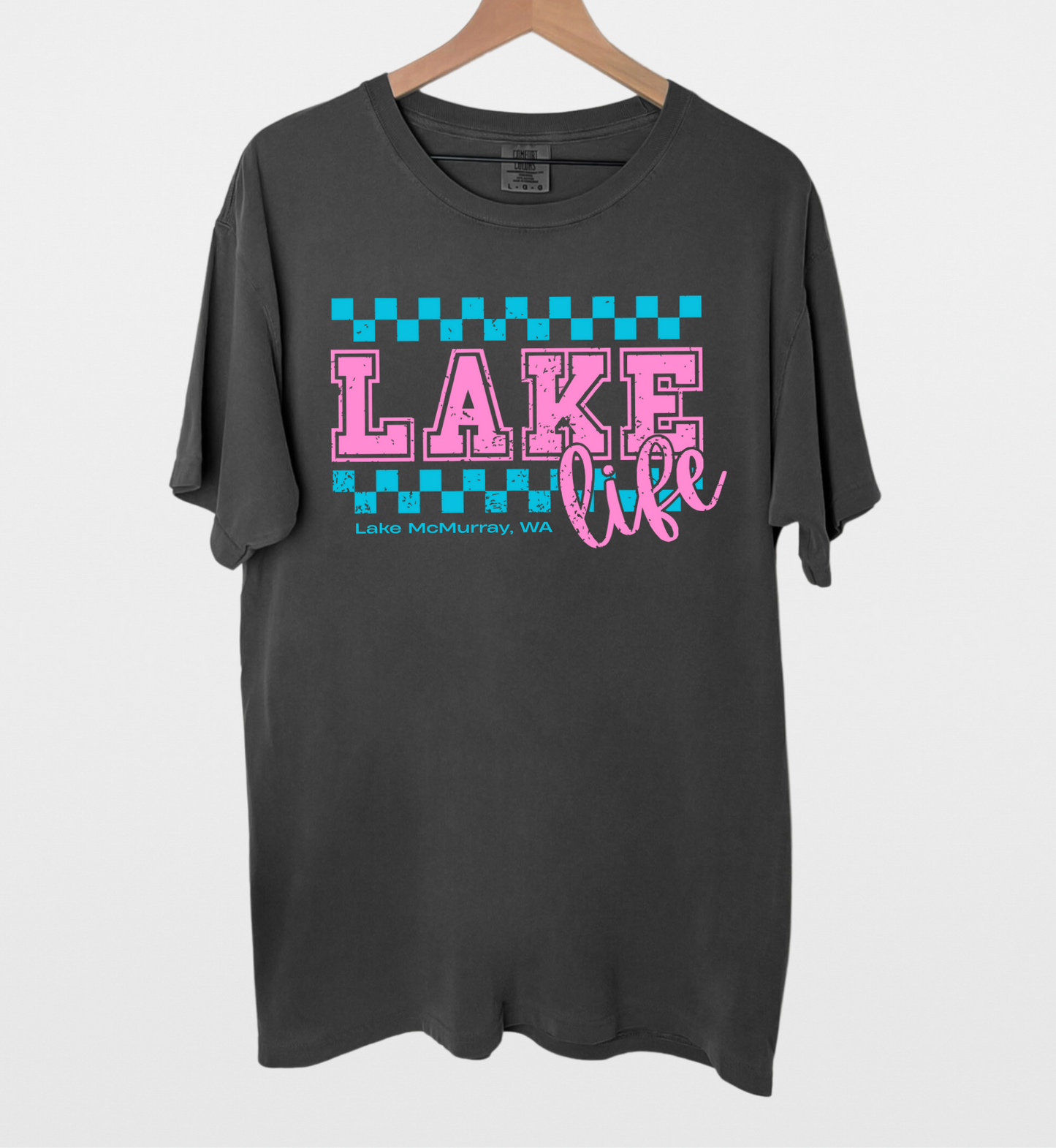 Lake Life Retro Tee – Comfort Colors – Big Lake, Lake Cavanaugh, or Lake McMurray