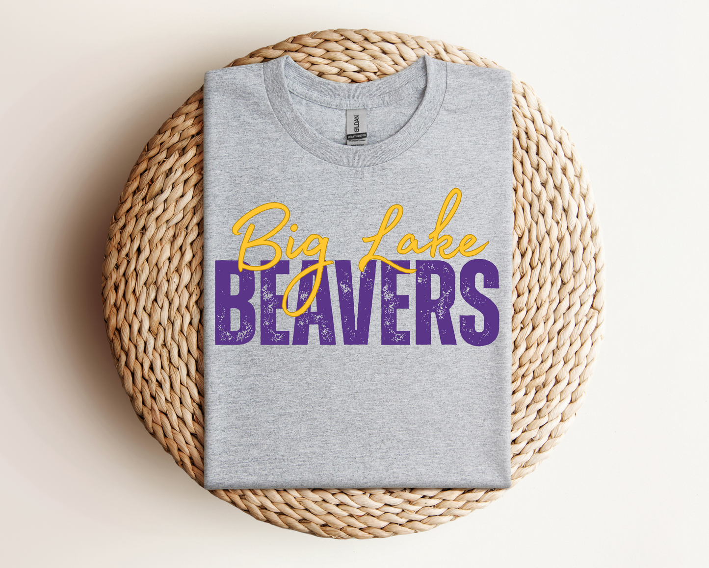 Big Lake Beavers | Sports Grey Gildan Hoodie, Tee & Crewneck | School Mascot Apparel | Unisex Fit