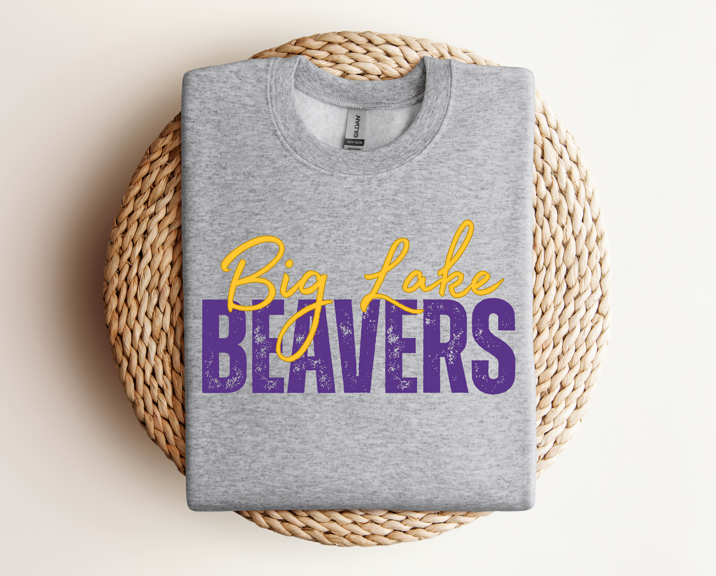 Big Lake Beavers | Sports Grey Gildan Hoodie, Tee & Crewneck | School Mascot Apparel | Unisex Fit