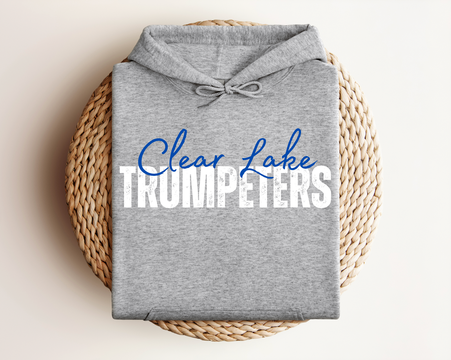 Clear Lake Trumpeters | Sports Grey Gildan Hoodie, Tee & Crewneck | School Mascot Apparel | Unisex Fit