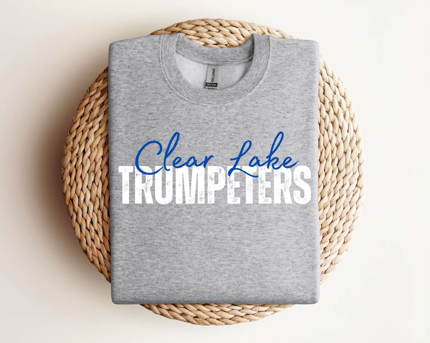 Clear Lake Trumpeters | Sports Grey Gildan Hoodie, Tee & Crewneck | School Mascot Apparel | Unisex Fit