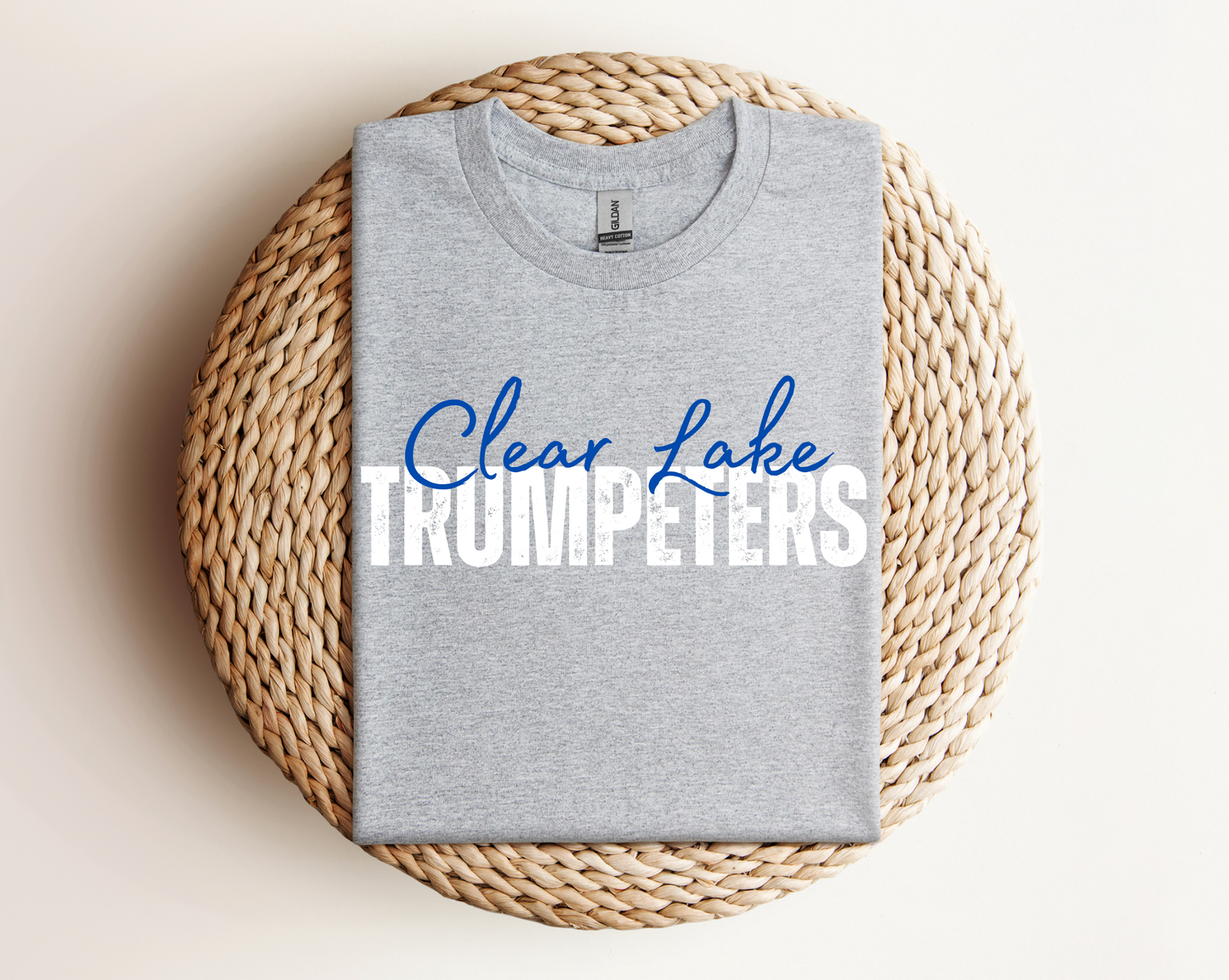 Clear Lake Trumpeters | Sports Grey Gildan Hoodie, Tee & Crewneck | School Mascot Apparel | Unisex Fit