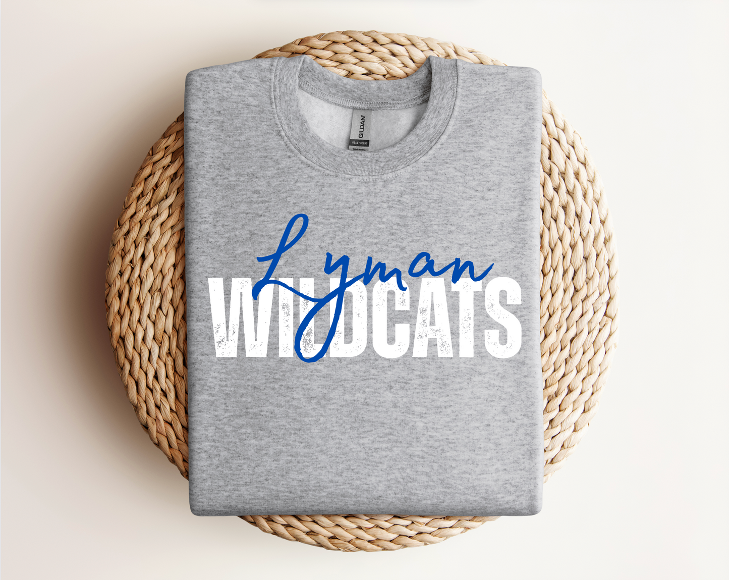 Lyman Wildcats | Sports Grey Gildan Hoodie, Tee & Crewneck | School Mascot Apparel | Unisex Fit