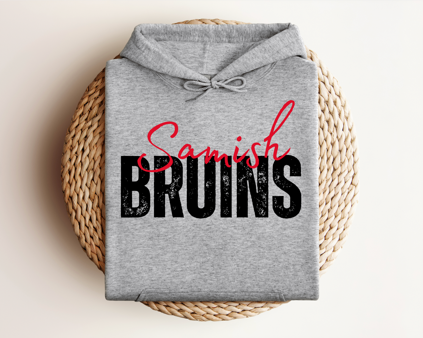 Samish Bruins | Sports Grey Gildan Hoodie, Tee & Crewneck | School Mascot Apparel | Unisex Fit