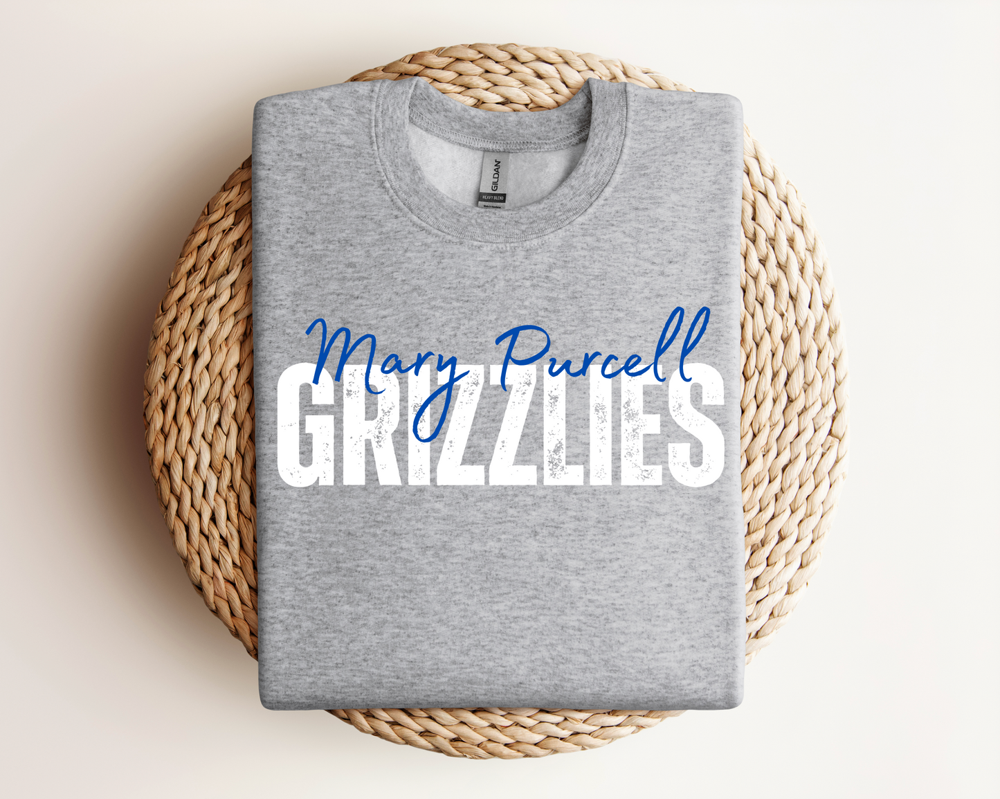 Mary Purcell Grizzlies | Sports Grey Gildan Hoodie, Tee & Crewneck | School Mascot Apparel | Unisex Fit
