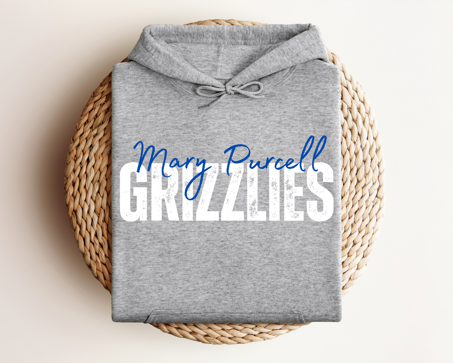Mary Purcell Grizzlies | Sports Grey Gildan Hoodie, Tee & Crewneck | School Mascot Apparel | Unisex Fit
