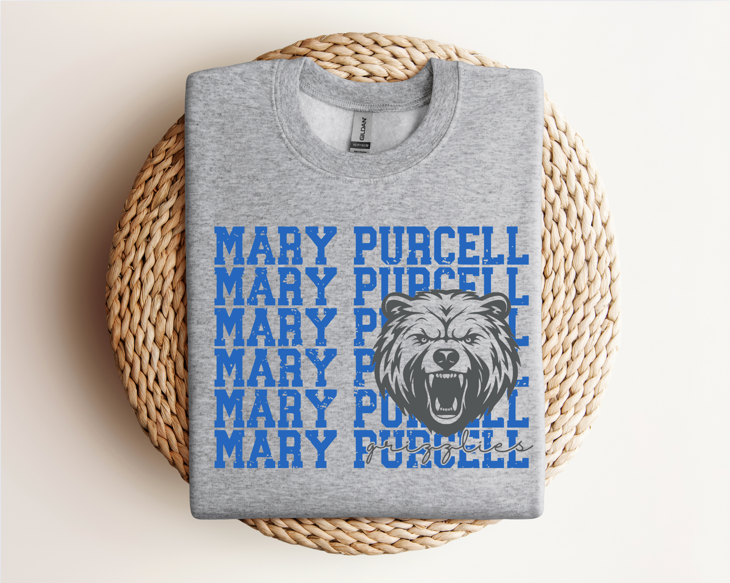 Mary Purcell Grizzlies Logo Tee, Crewneck, & Hoodie β Youth & Adult Sizes | School Spirit Wear | Gildan Apparel