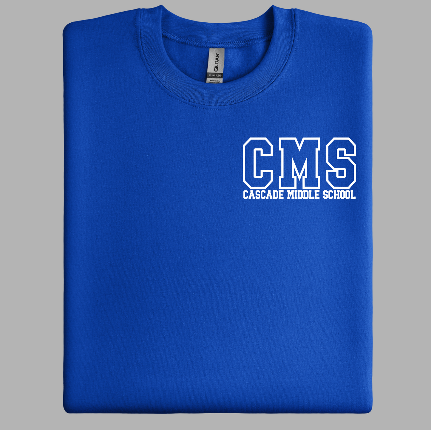 EXCLUSIVE CMS GEAR | Cascade Middle School - CMS Crewneck | Small Logo | Youth and Adult Sizes