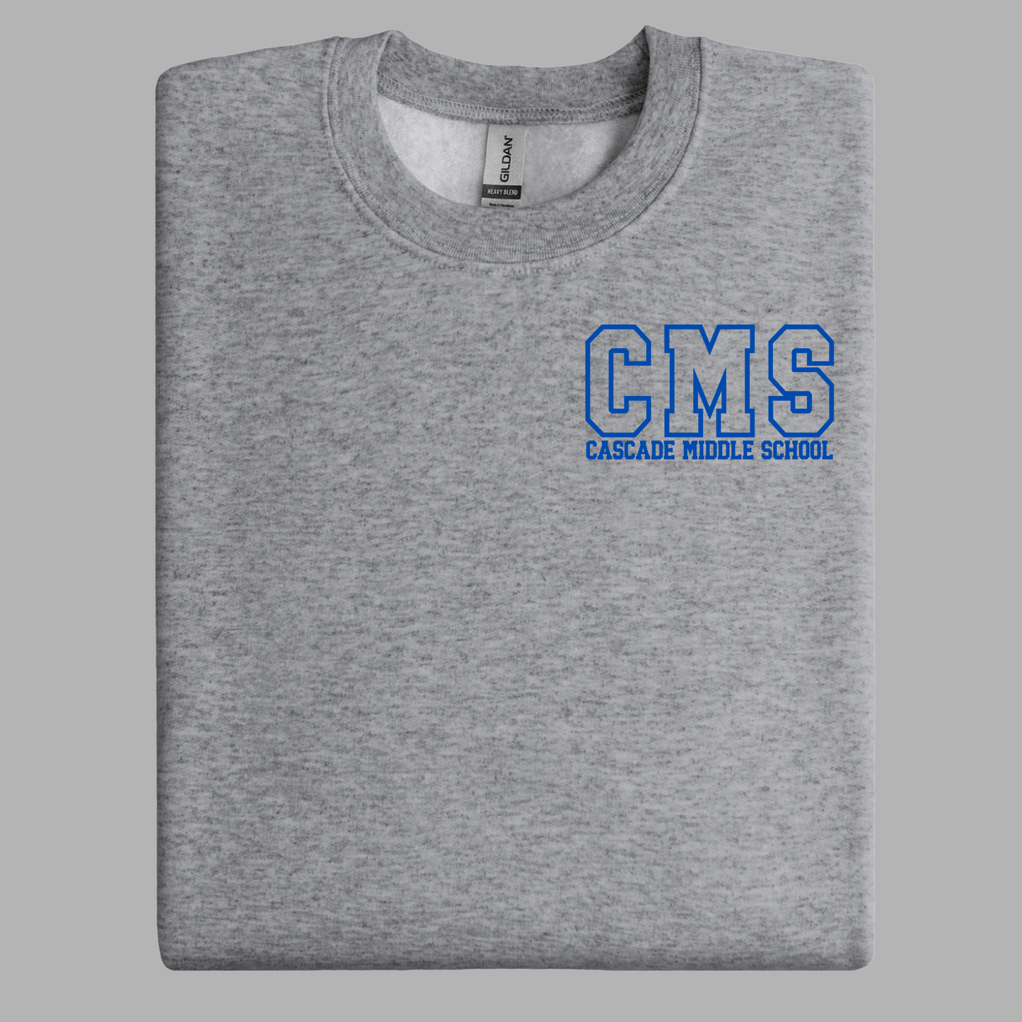EXCLUSIVE CMS GEAR | Cascade Middle School - CMS Crewneck | Small Logo | Youth and Adult Sizes