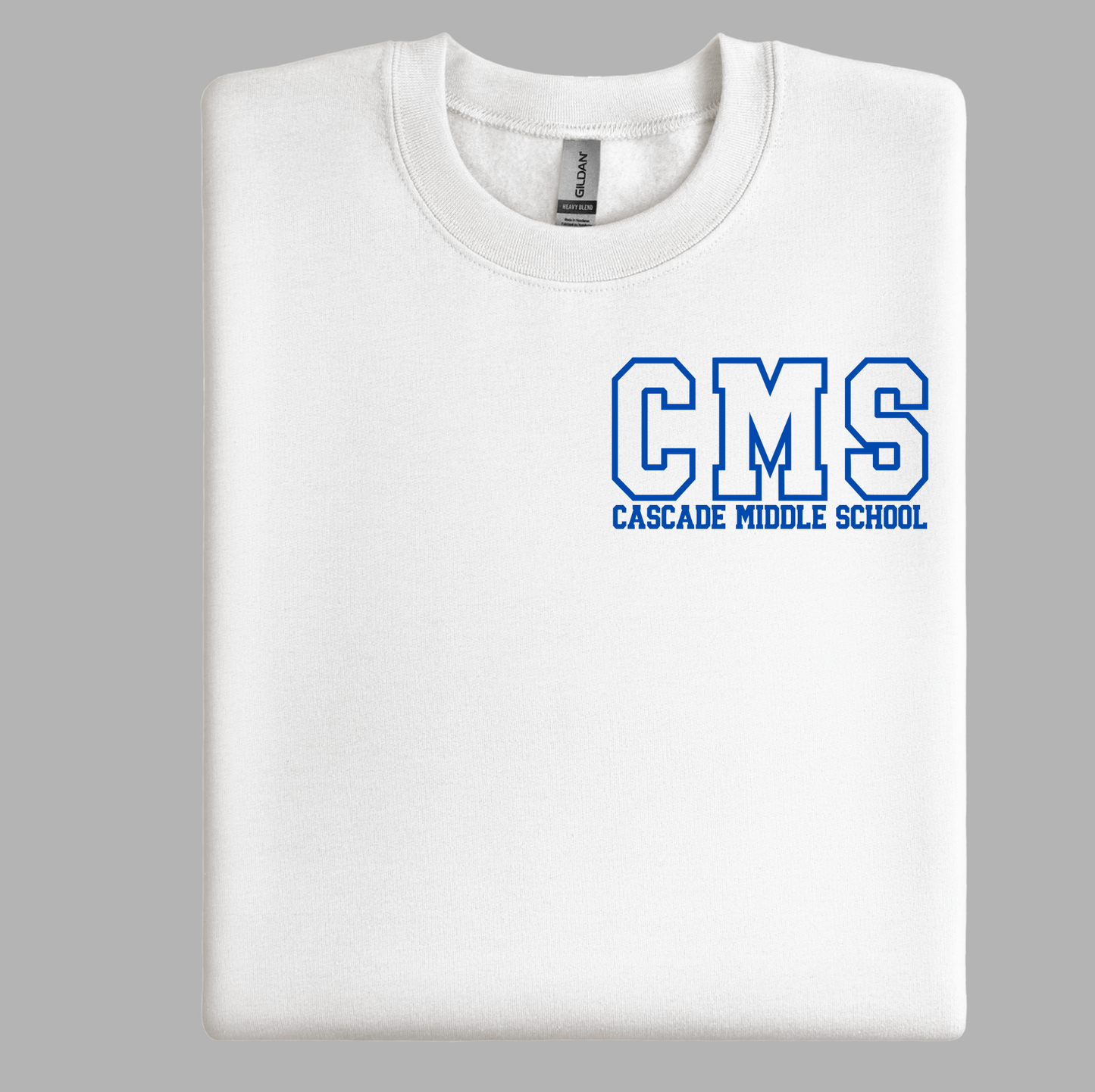EXCLUSIVE CMS GEAR | Cascade Middle School - CMS Crewneck | Small Logo | Youth and Adult Sizes