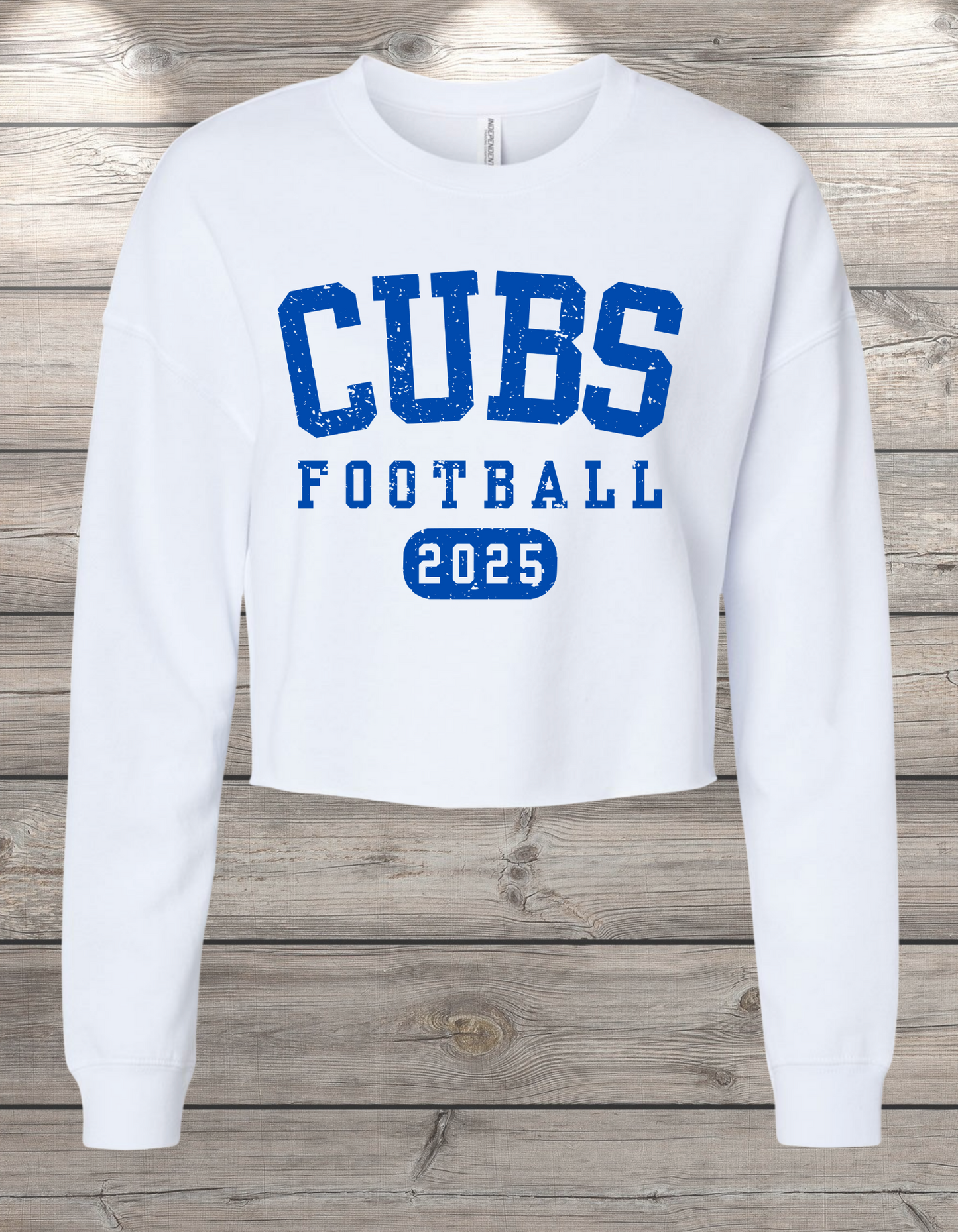 CUBS Football | Sedro Woolley Cubs Football Crop Crewneck Sweatshirt – Independent Trading Co. | Optional Name on Back or Sleeve