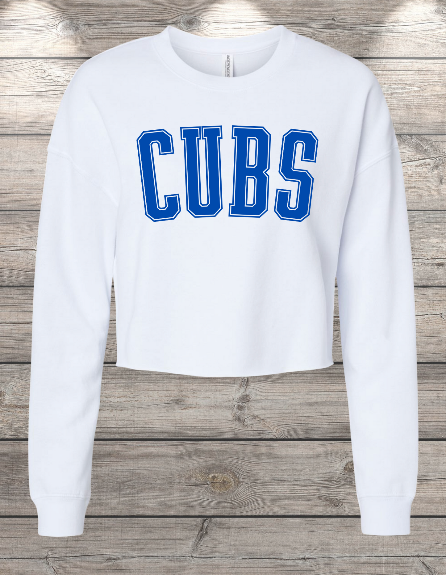 CUBS | Sedro Woolley CUBS Crop Crewneck Sweatshirt – Independent Trading Co. | Optional Name on Back or Sleeve