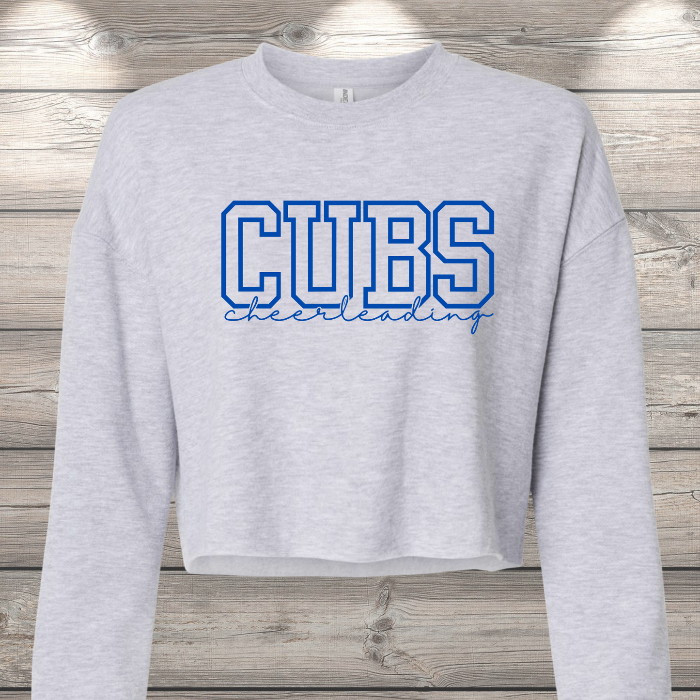 CUBS Cheerleading | Sedro Woolley Cubs Cheerleading Crop Crewneck Sweatshirt – Independent Trading Co. | Optional Name on Back or Sleeve