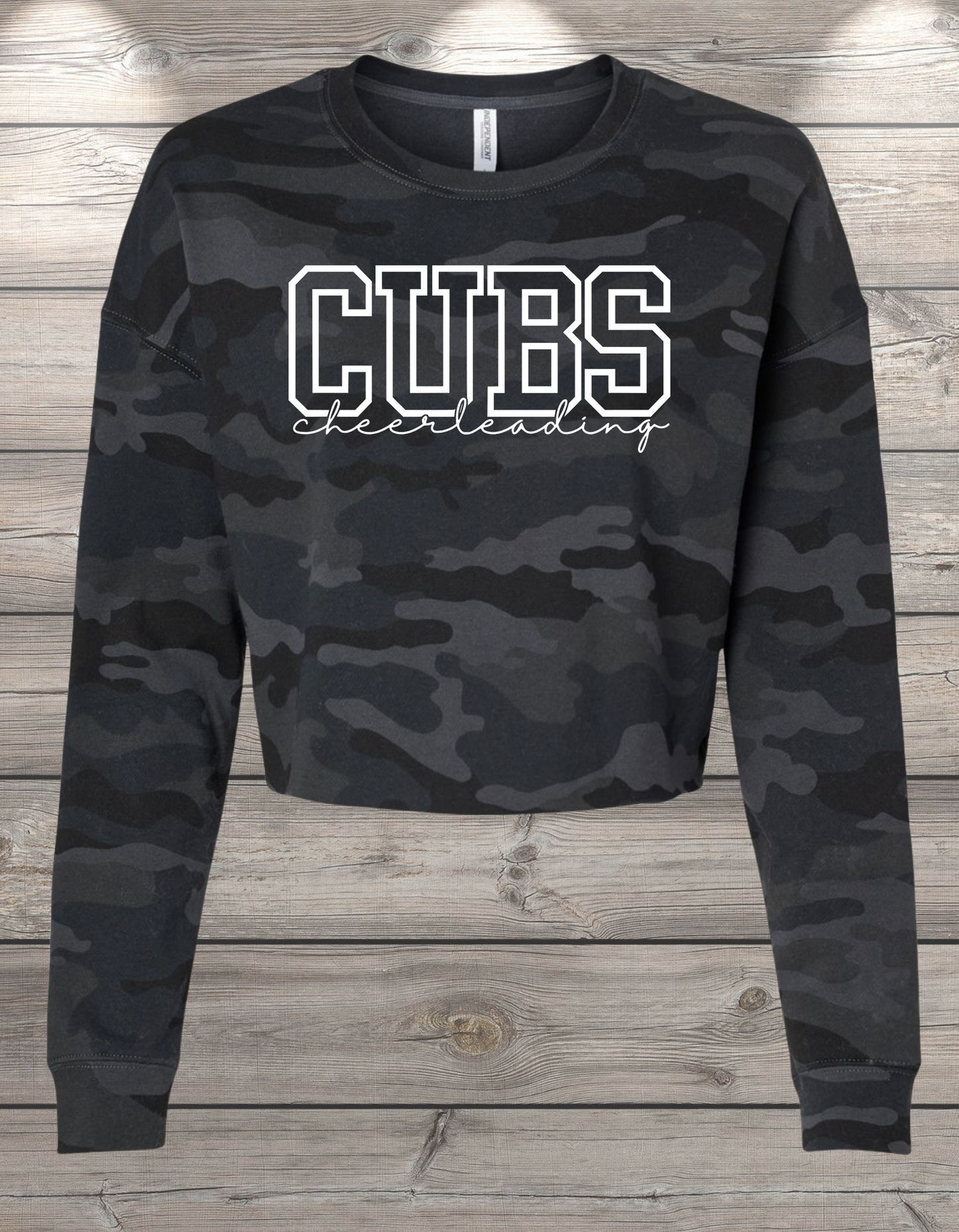 CUBS Cheerleading | Sedro Woolley Cubs Cheerleading Crop Crewneck Sweatshirt – Independent Trading Co. | Optional Name on Back or Sleeve