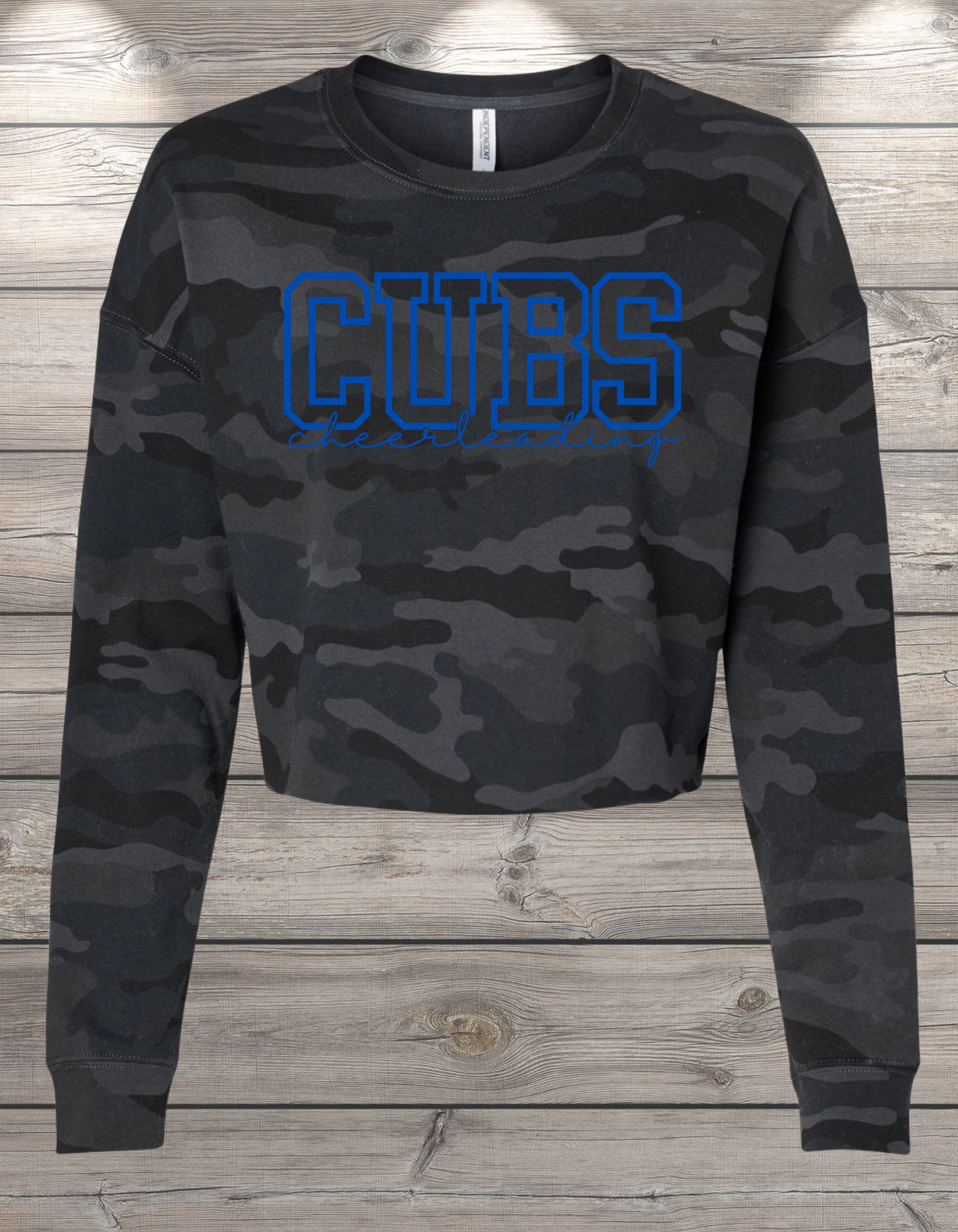 CUBS Cheerleading | Sedro Woolley Cubs Cheerleading Crop Crewneck Sweatshirt – Independent Trading Co. | Optional Name on Back or Sleeve