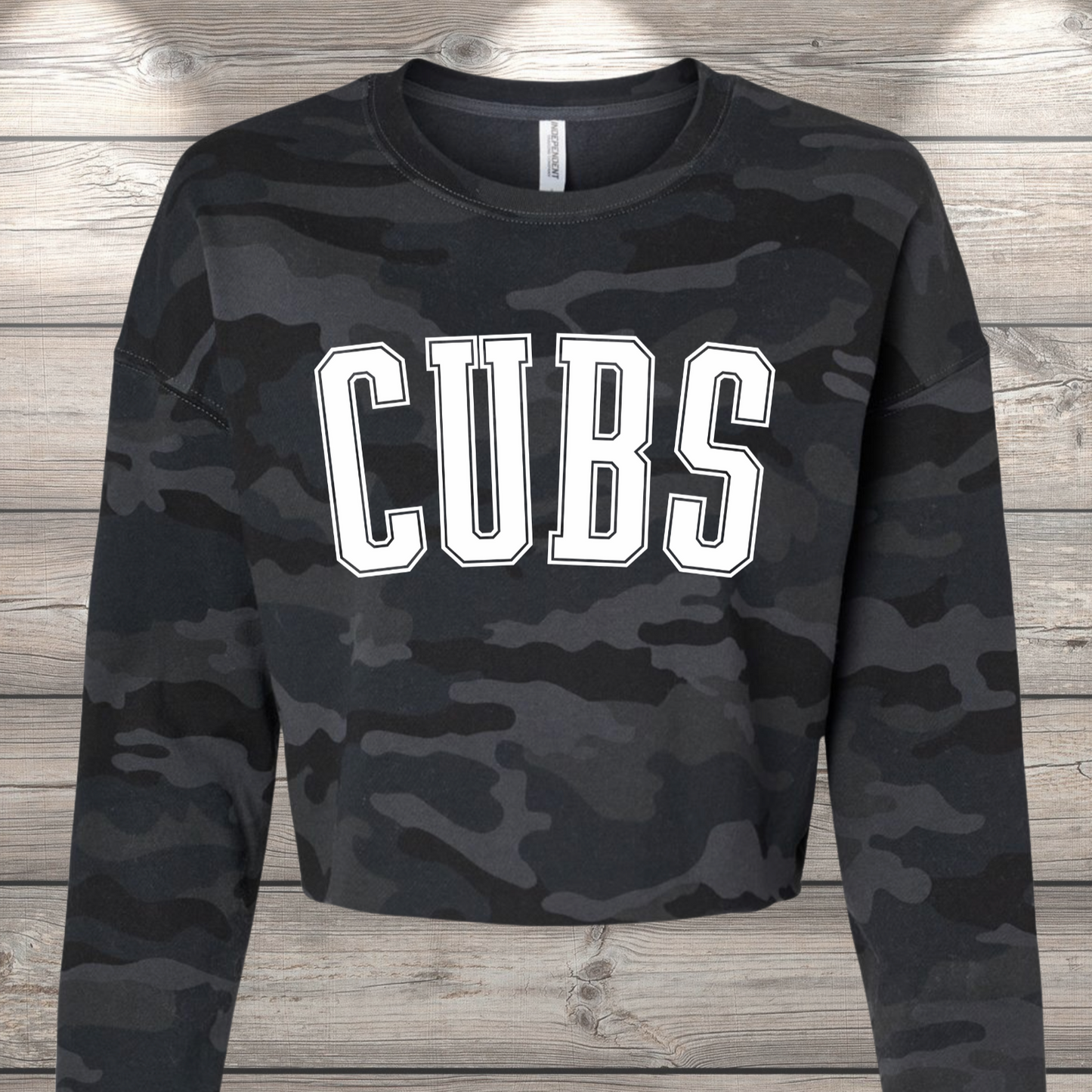 CUBS | Sedro Woolley CUBS Crop Crewneck Sweatshirt – Independent Trading Co. | Optional Name on Back or Sleeve