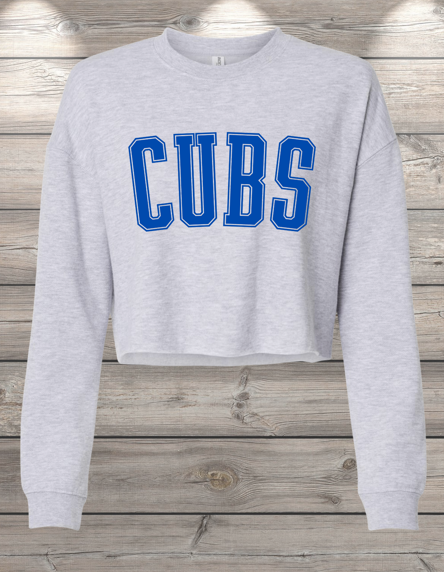 CUBS | Sedro Woolley CUBS Crop Crewneck Sweatshirt – Independent Trading Co. | Optional Name on Back or Sleeve