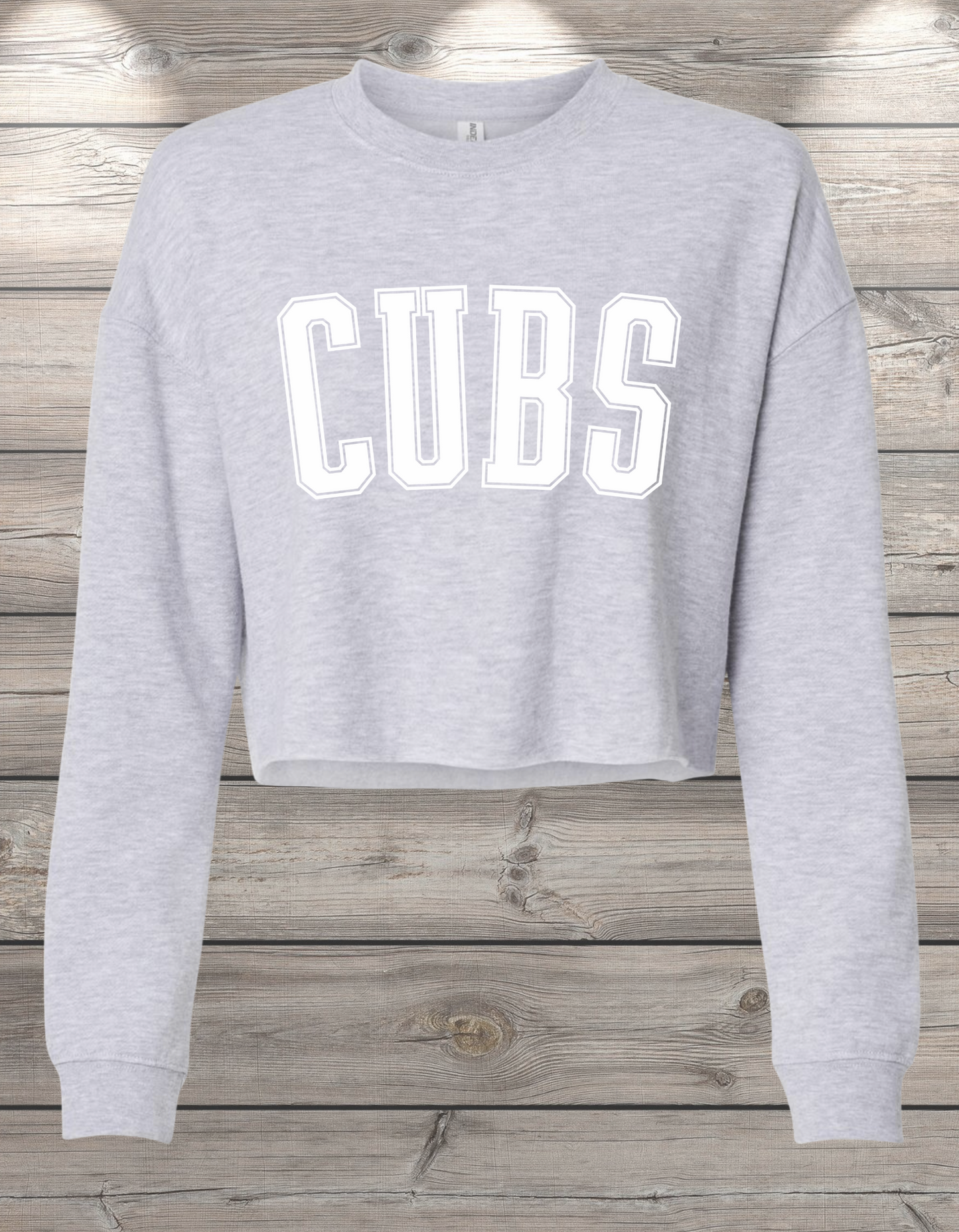 CUBS | Sedro Woolley CUBS Crop Crewneck Sweatshirt – Independent Trading Co. | Optional Name on Back or Sleeve