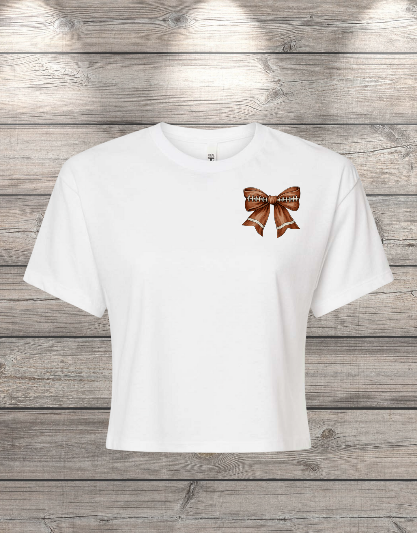 Football Bow Crop T-Shirt – Coquette Game Day Tee | Women’s Crop