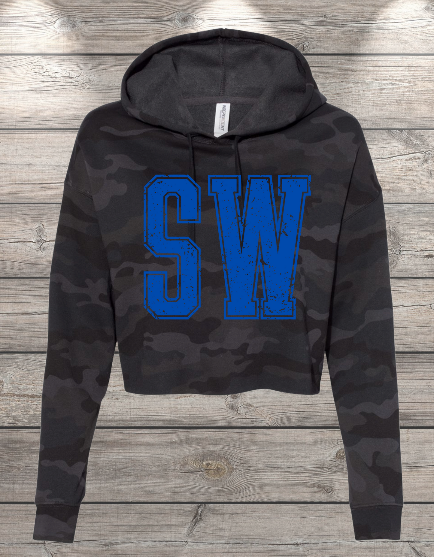 SW | Sedro Woolley SW Crop Hoodie Sweatshirt – Independent Trading Co. | Optional Name on Back or Sleeve