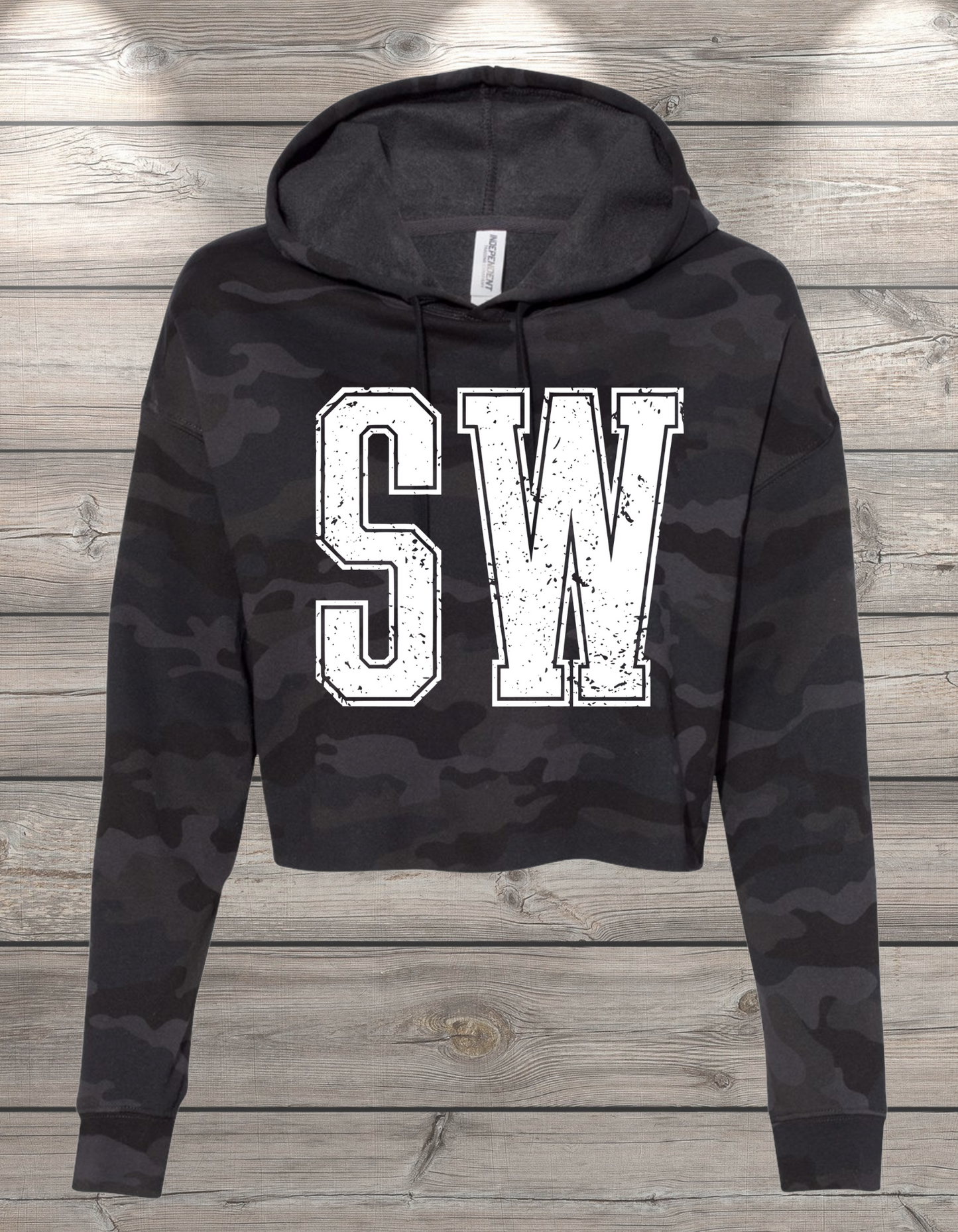 SW | Sedro Woolley SW Crop Hoodie Sweatshirt – Independent Trading Co. | Optional Name on Back or Sleeve