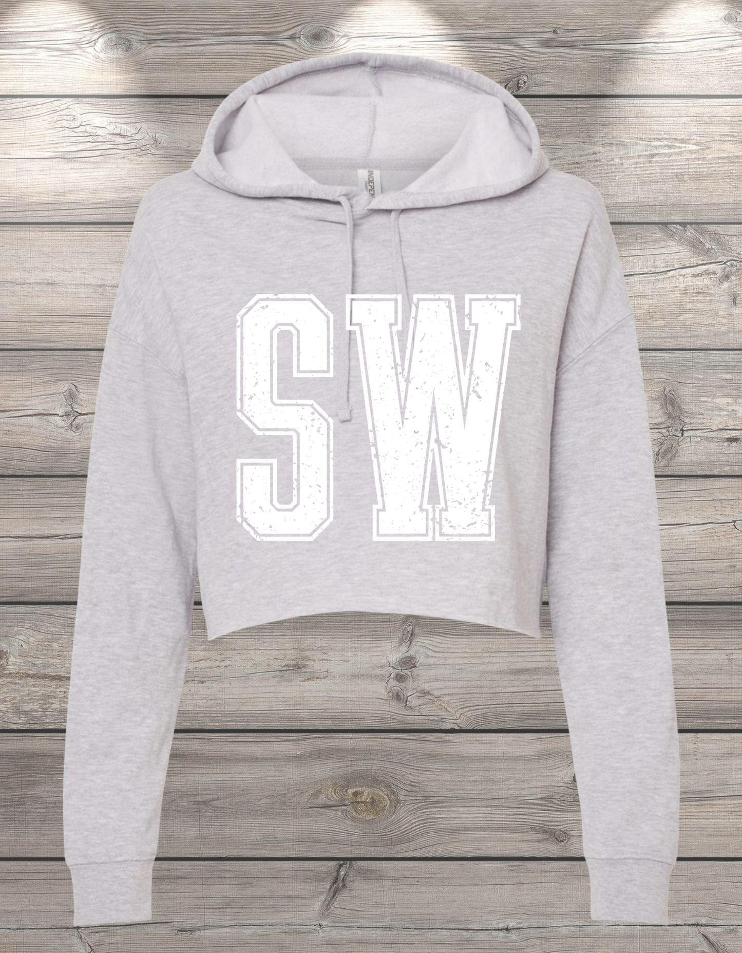 SW | Sedro Woolley SW Crop Hoodie Sweatshirt – Independent Trading Co. | Optional Name on Back or Sleeve