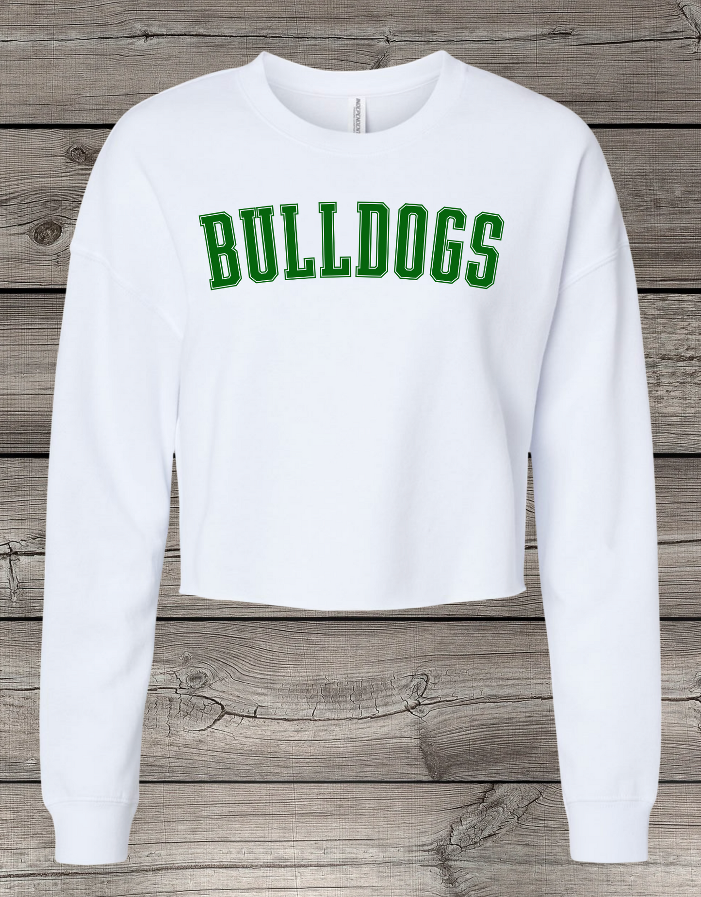 BULLDOGS | Mount Vernon BULLDOGS Crop Crewneck Sweatshirt – Independent Trading Co. | Optional Name on Back or Sleeve