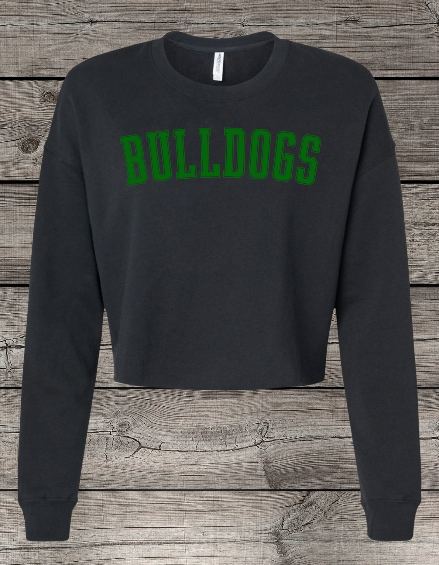 BULLDOGS | Mount Vernon BULLDOGS Crop Crewneck Sweatshirt – Independent Trading Co. | Optional Name on Back or Sleeve