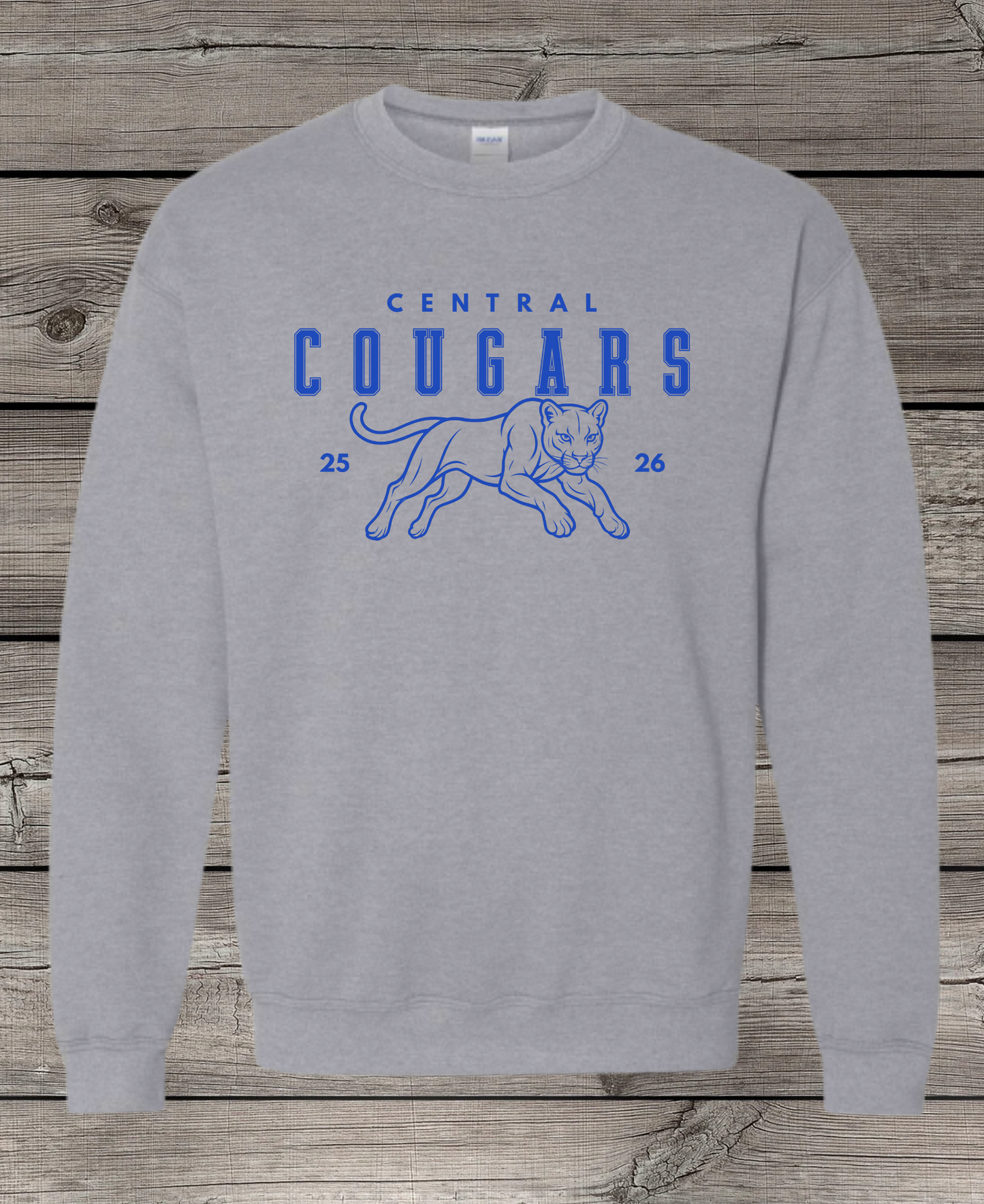 Central Cougars Elementary Crewneck Sweatshirt | Youth & Adult Sizes | Central Cougars 25/26