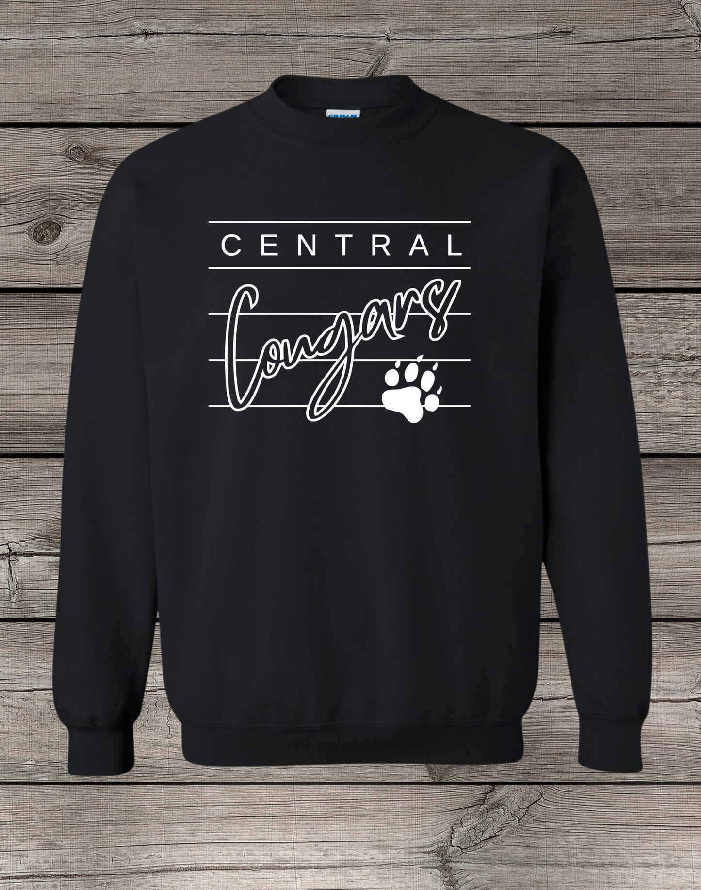 Central Cougars Elementary Crewneck Sweatshirt | Youth & Adult Sizes | Lined Central Cougars
