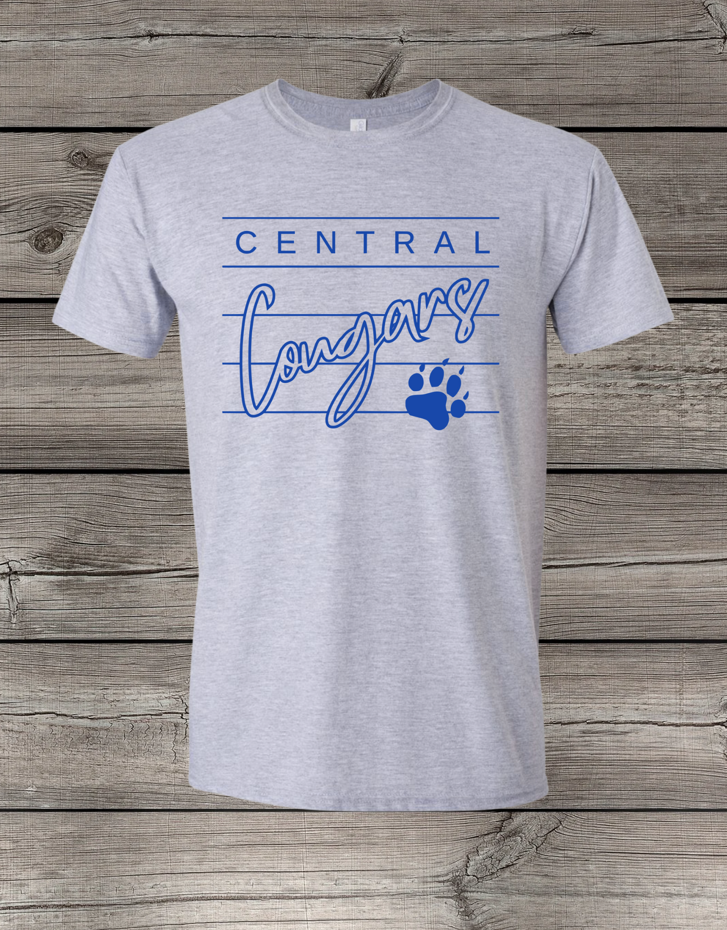 Central Cougars Elementary T-Shirt | Youth & Adult Sizes | Cougars Spirit Wear | Lined Central Cougars
