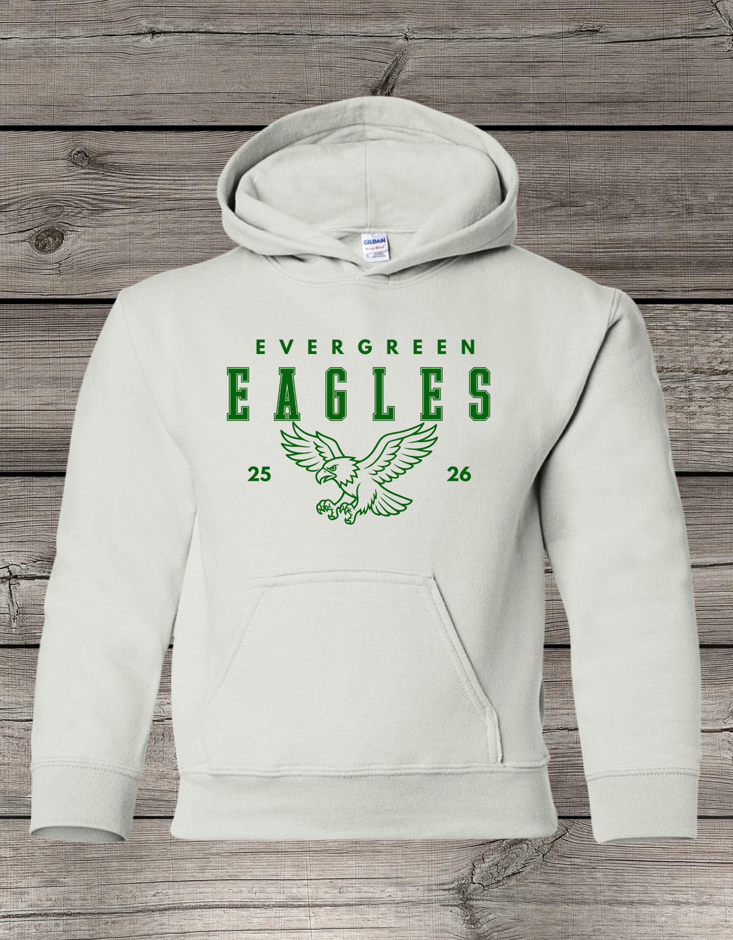 Evergreen Eagles Hoodie | School Spirit Wear | Youth & Adult Sizes | Eagles 25/26