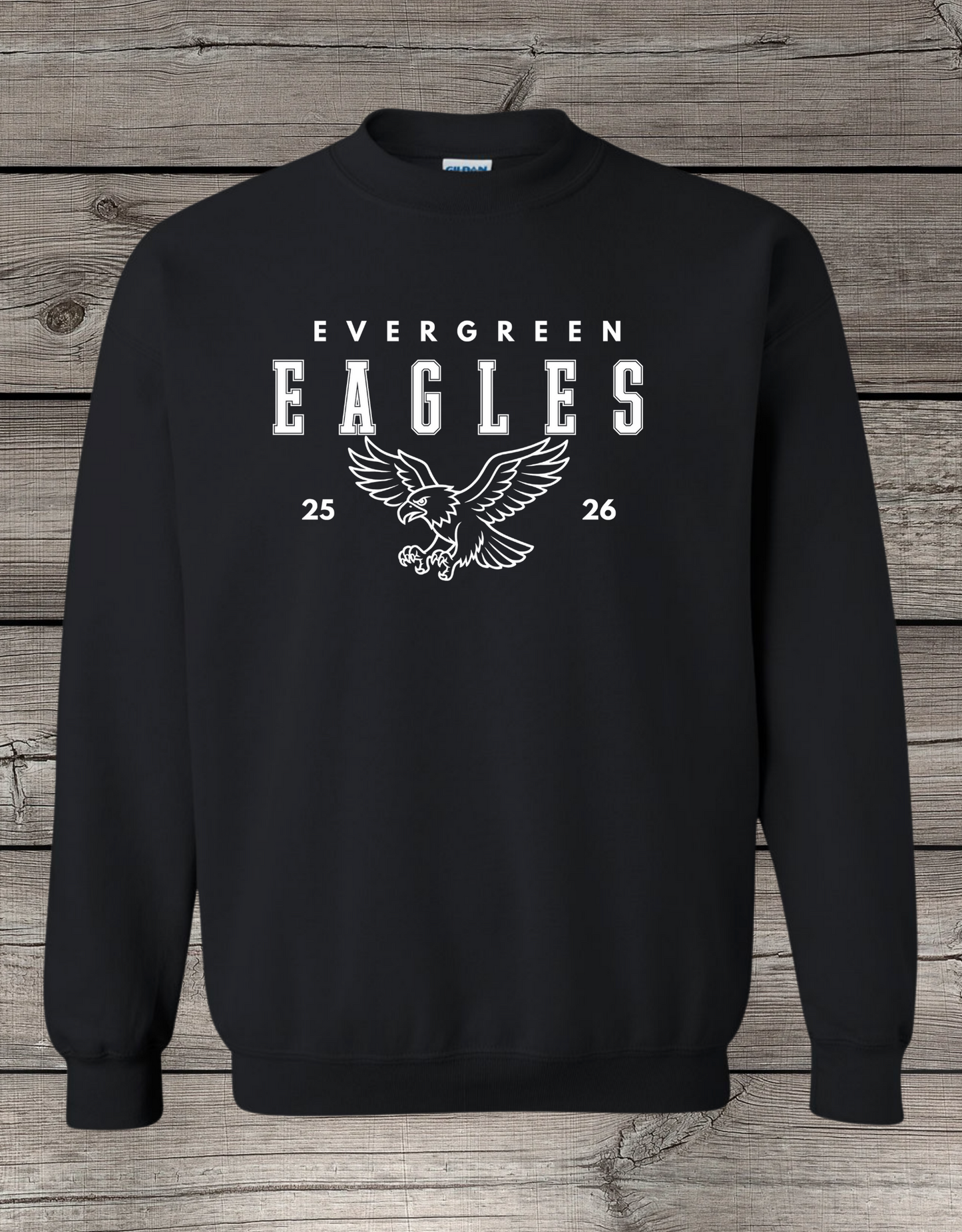 Evergreen Eagles Crewneck Sweatshirt | School Spirit Wear | Youth & Adult Sizes | Eagles 25/26