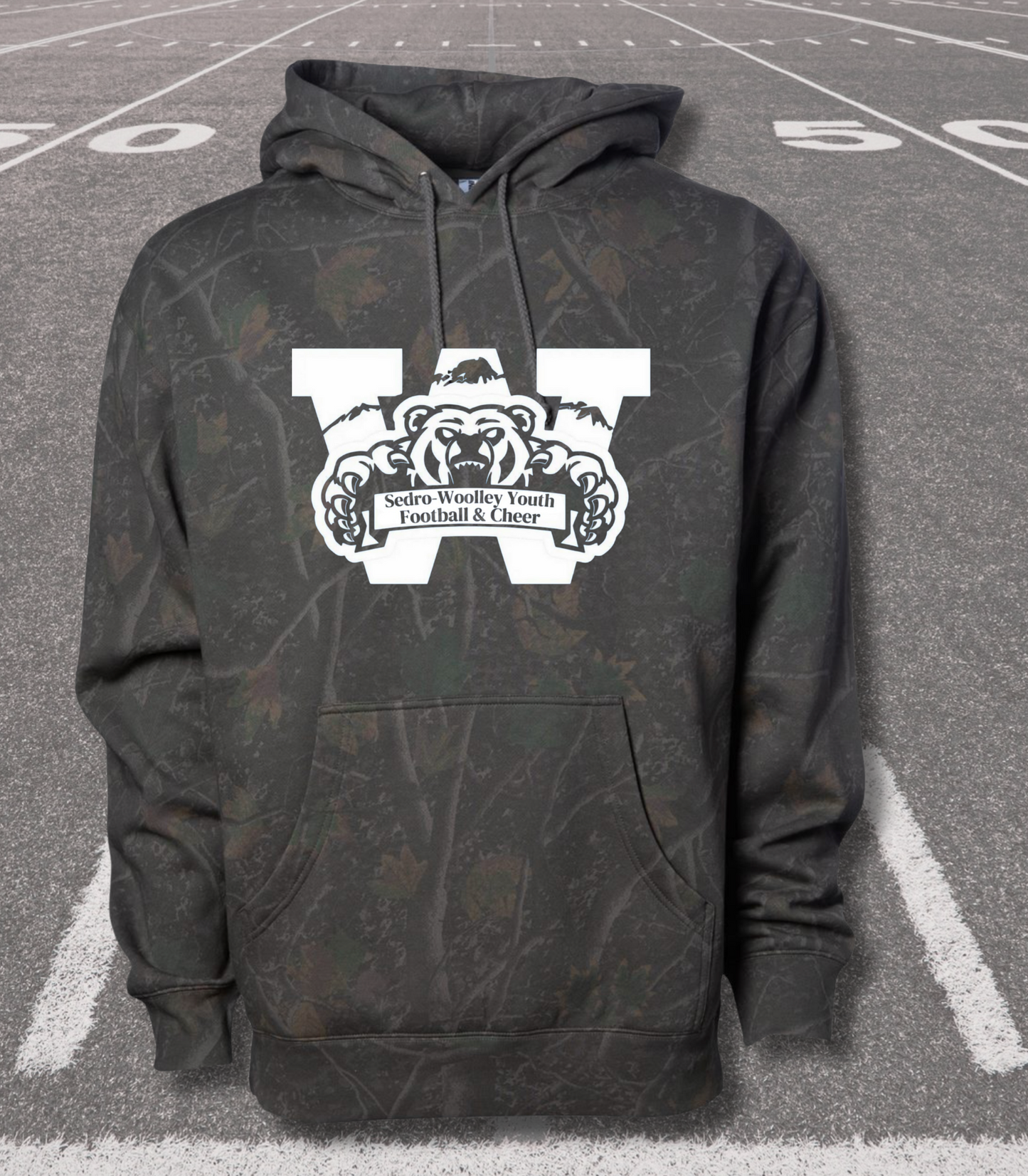 Sedro-Woolley Youth Football & Cheer Heavy Weight Camo Hooded Sweatshirt - Camo Collection