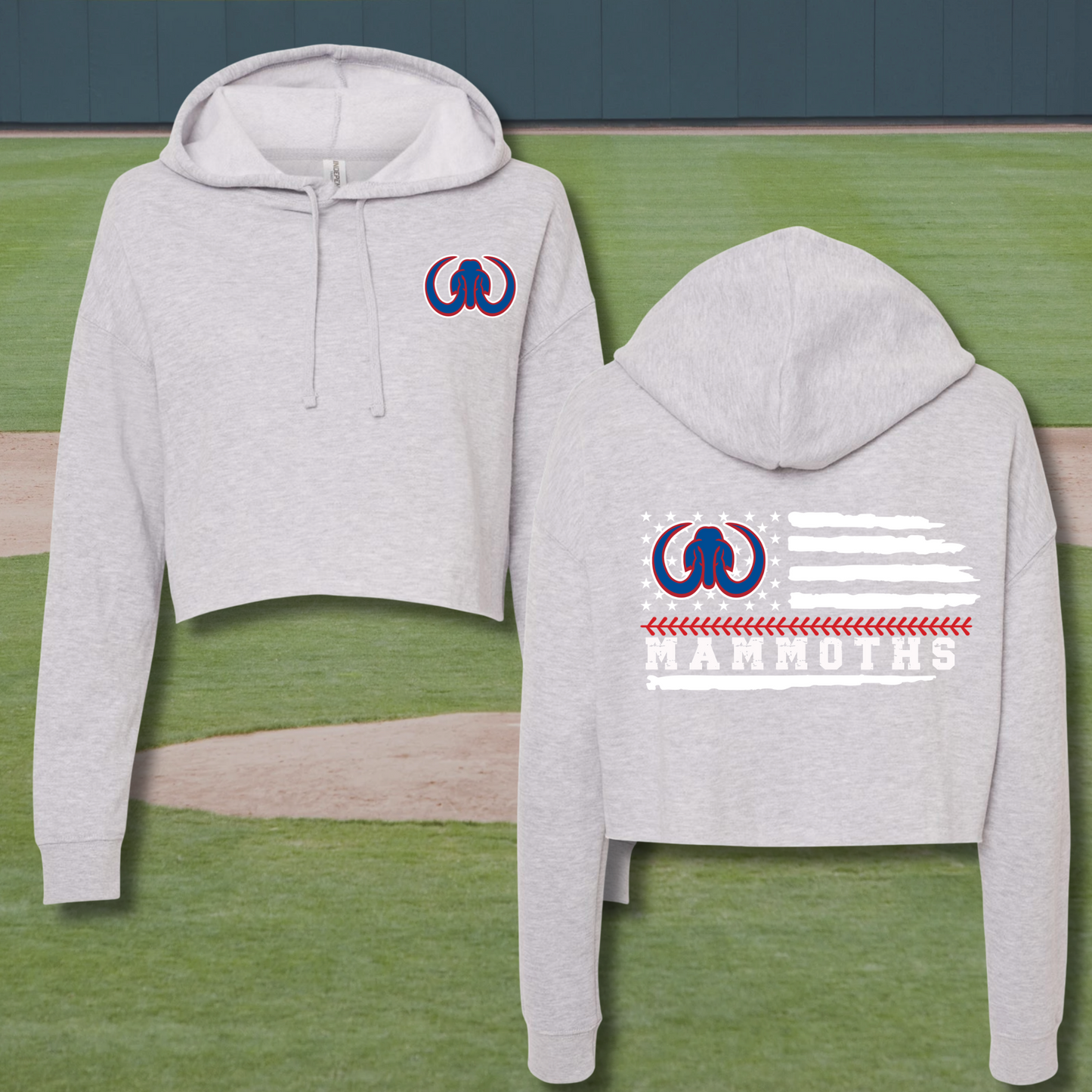 SW Mammoth Baseball Crop Hoodie Sweatshirt