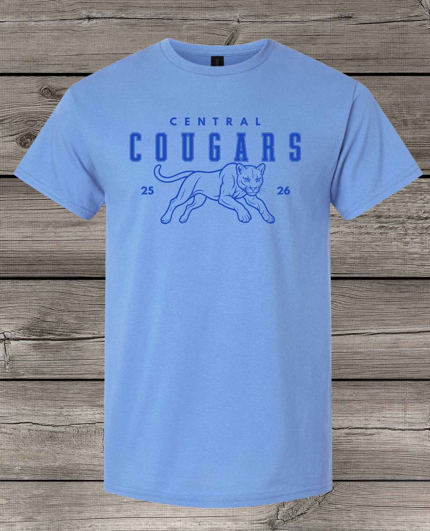 Central Cougars Elementary T-Shirt | Youth & Adult Sizes | Cougars Spirit Wear | Central Cougars 25/26