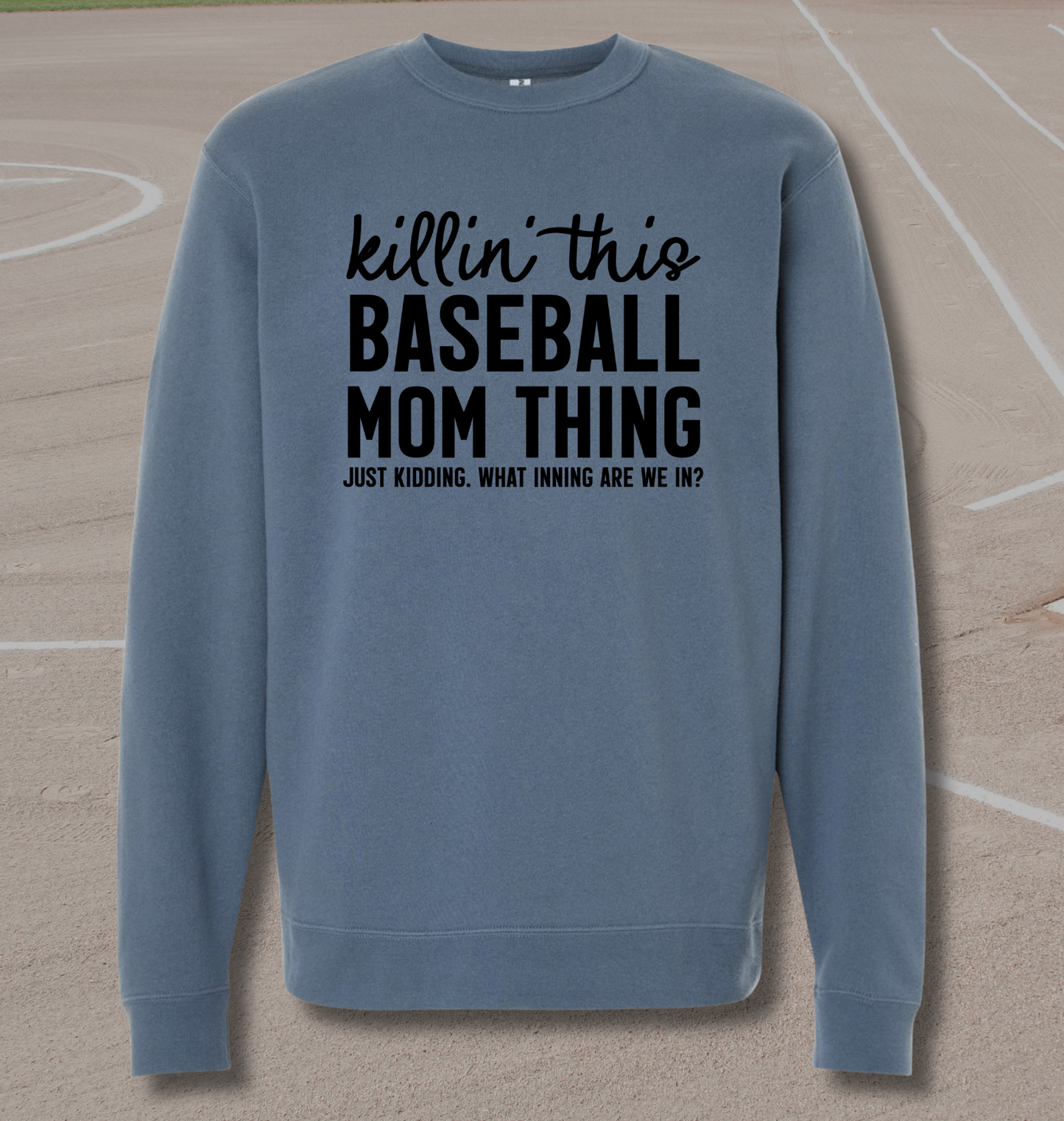 Funny Baseball Mom Crewneck Sweatshirt - Killin' This Baseball Mom Thing