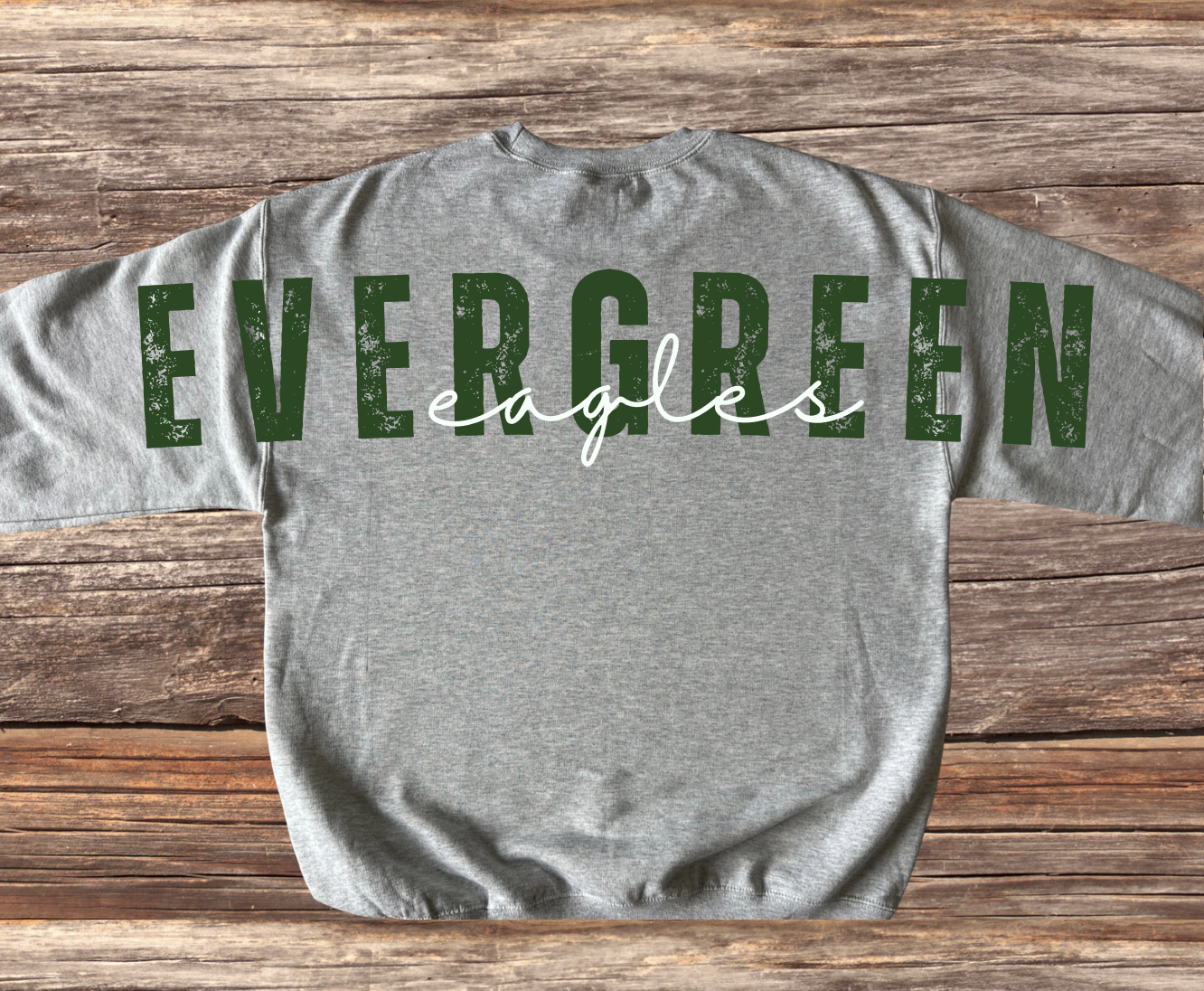 Evergreen Eagles Large Back Design Crewneck