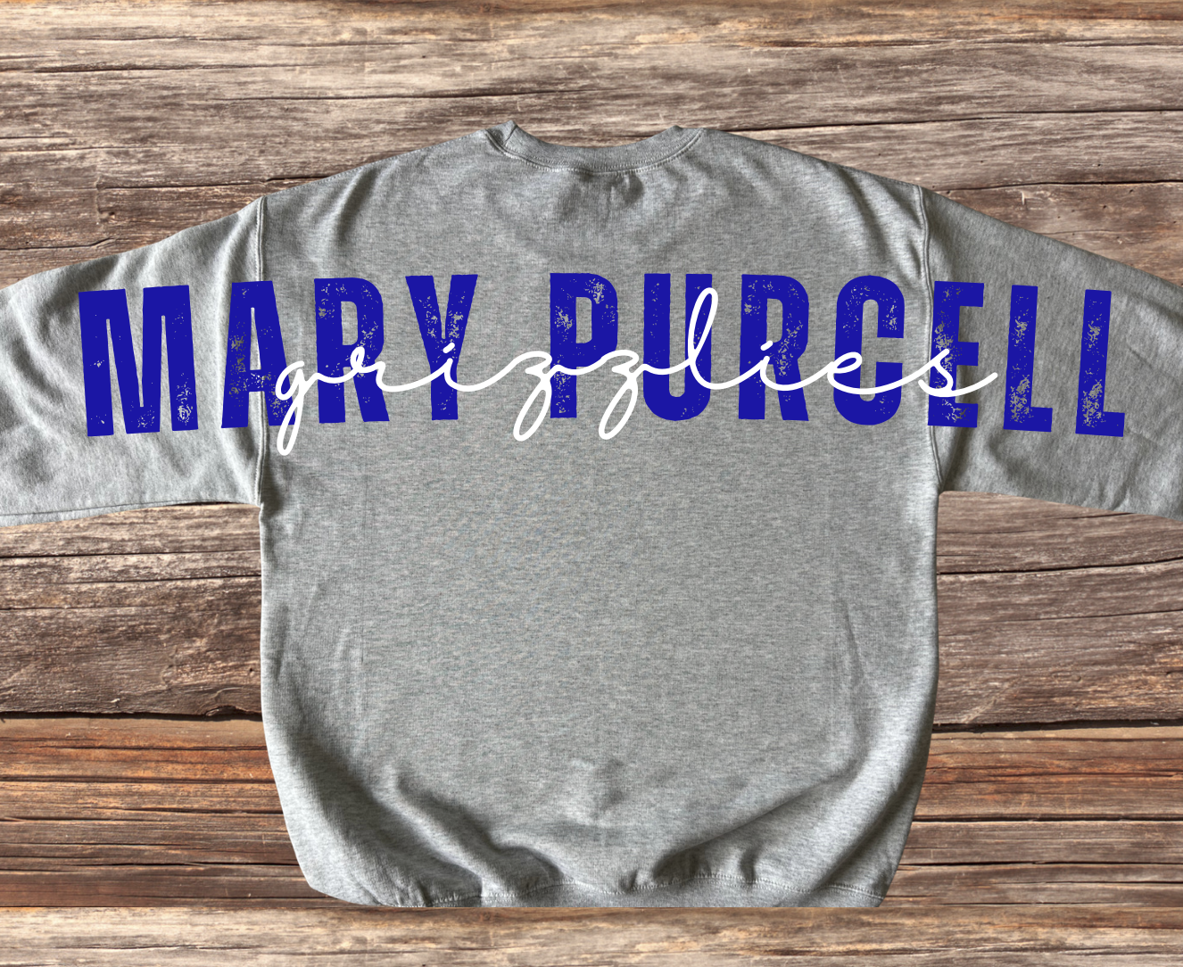 Mary Purcell Grizzlies Large Back Design Crewneck