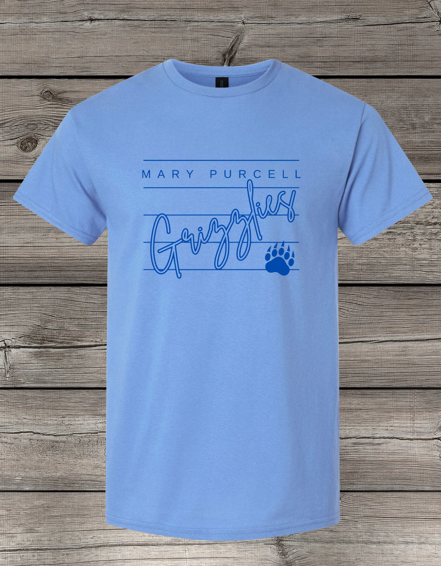 Mary Purcell Grizzlies T-Shirt | School Spirit Wear | Youth & Adult Sizes | Grizzlies Lined
