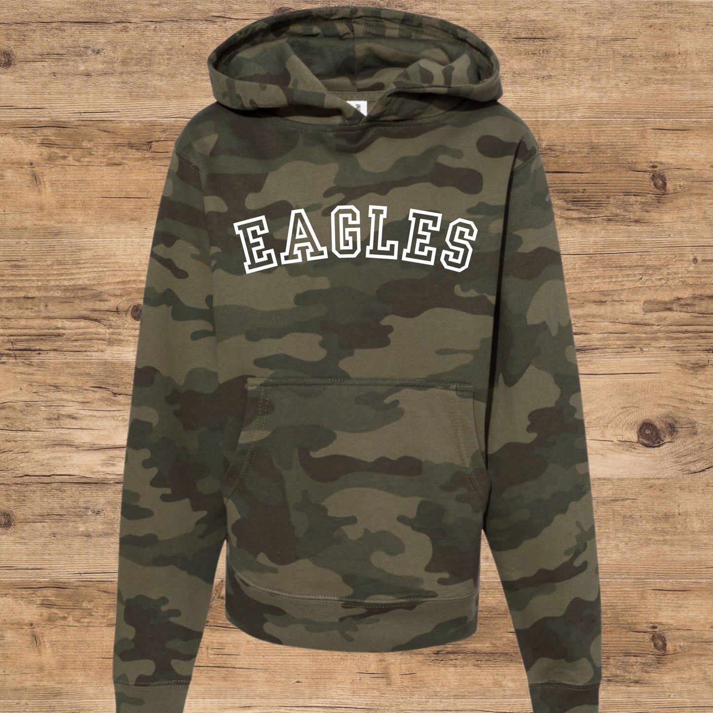 Camo Mascot Hoodie | Youth and Adult Sizes | FREE custom name option