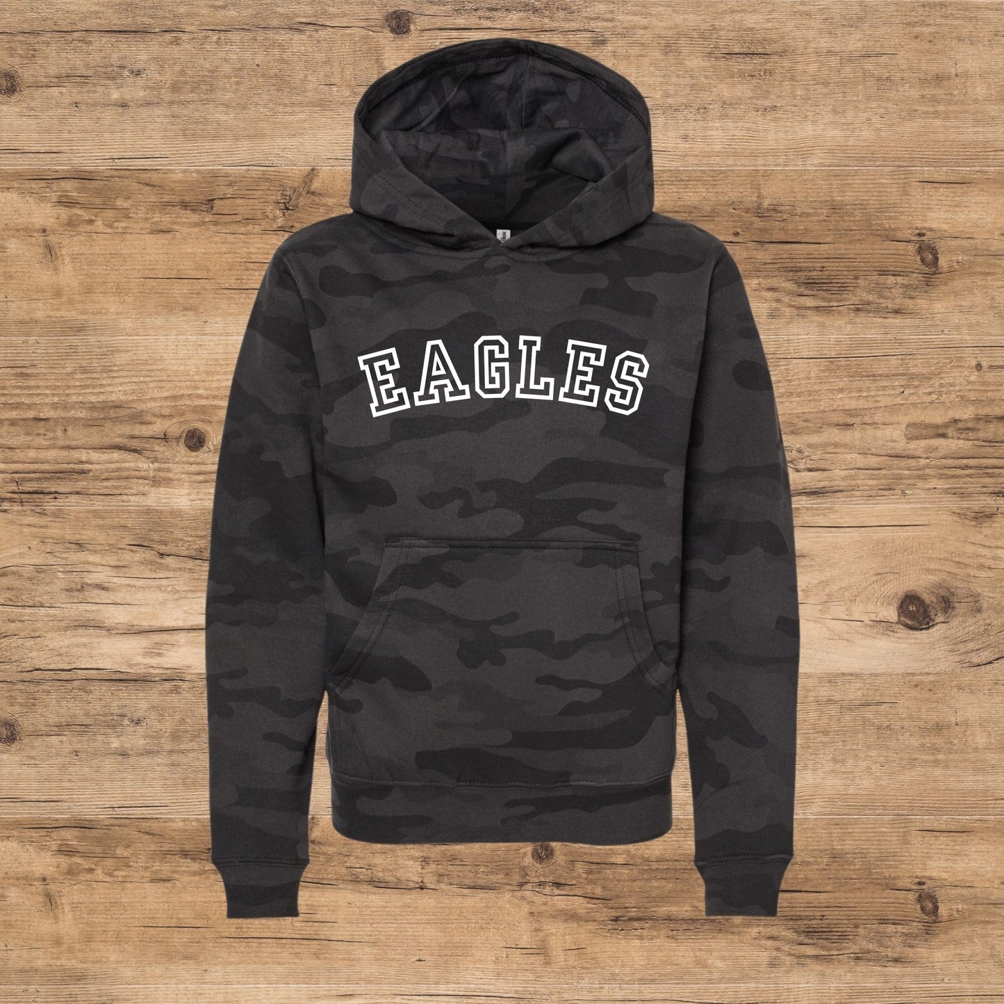 Camo Mascot Hoodie | Youth and Adult Sizes | FREE custom name option